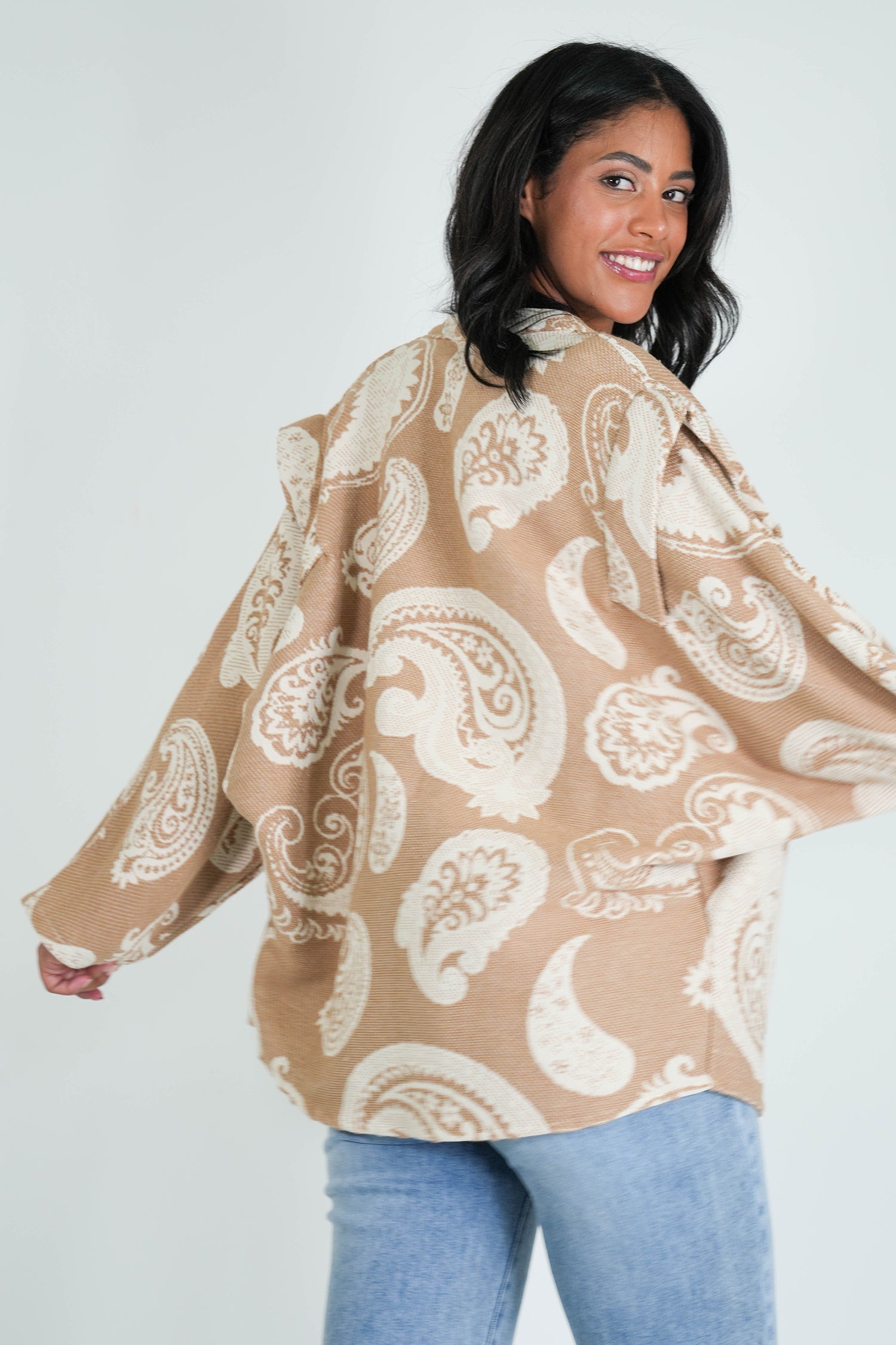 Beige Paisley Autumn Jacket