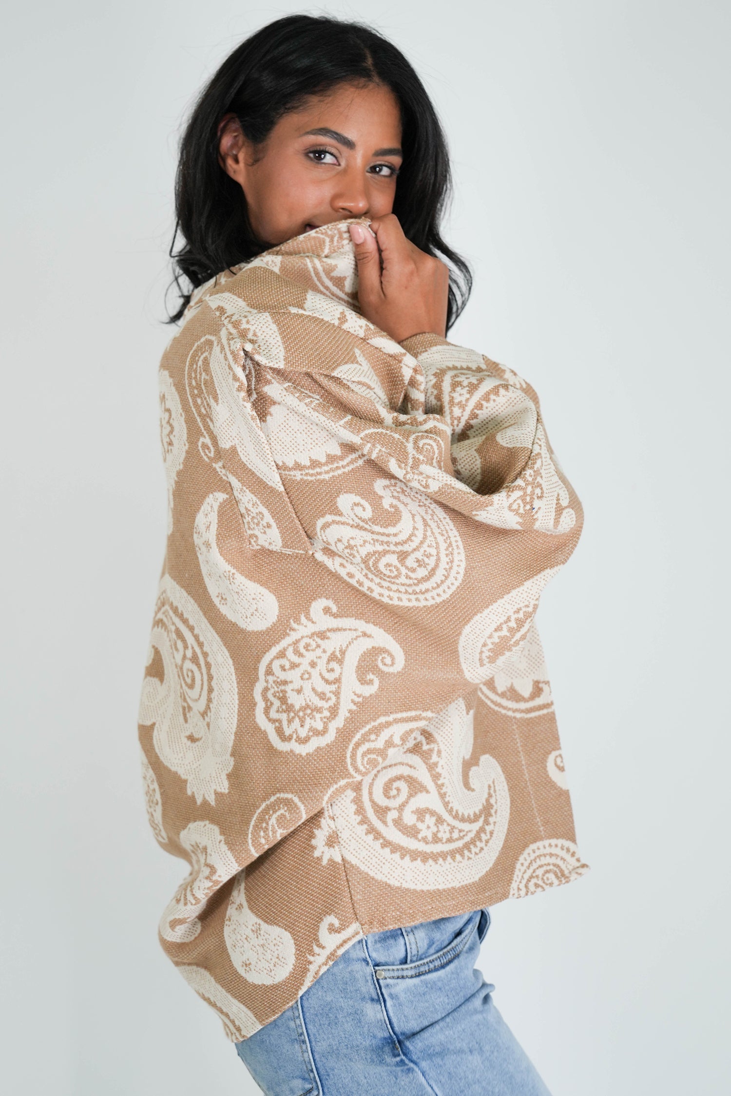 Beige Paisley Autumn Jacket