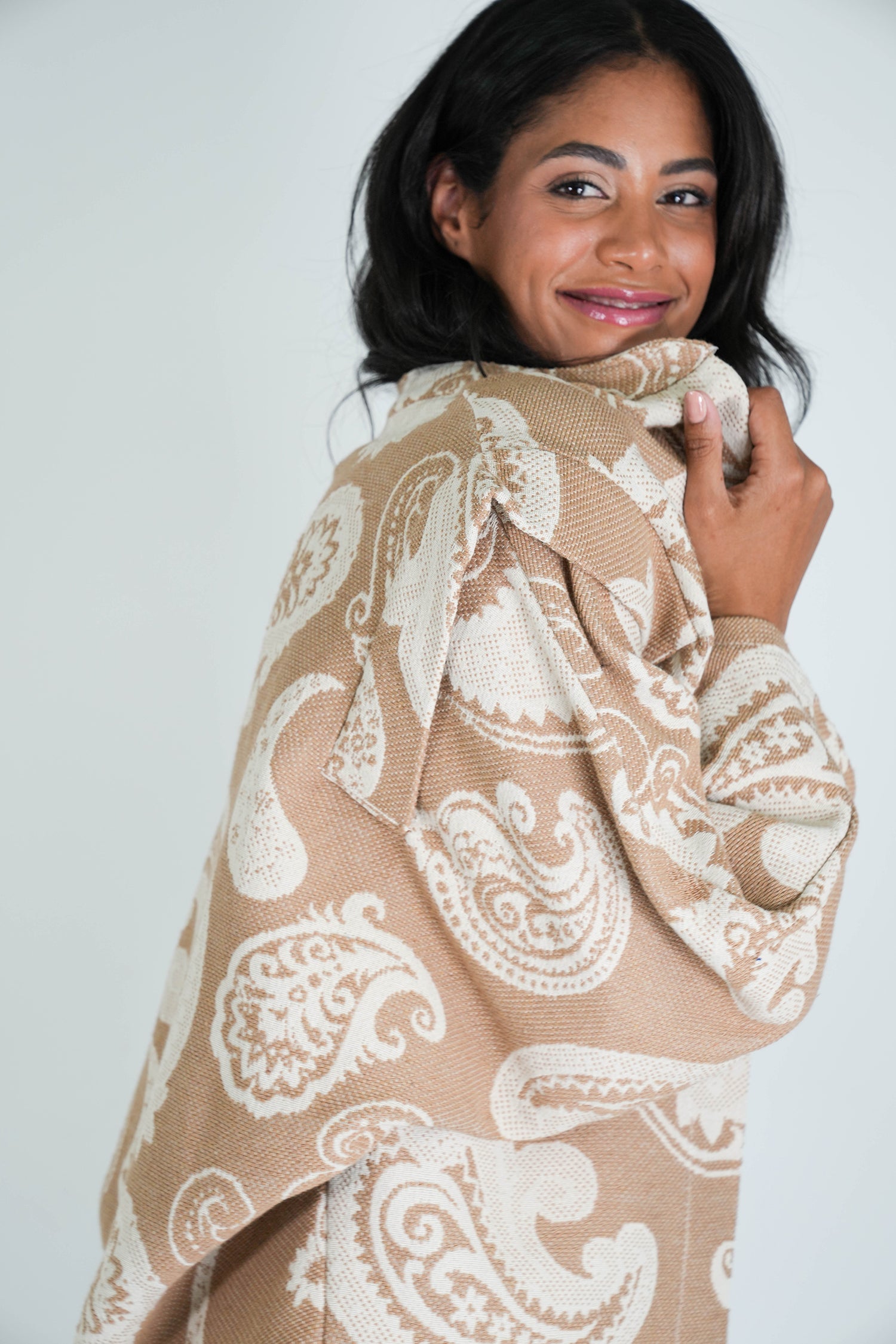 Beige Paisley Autumn Jacket