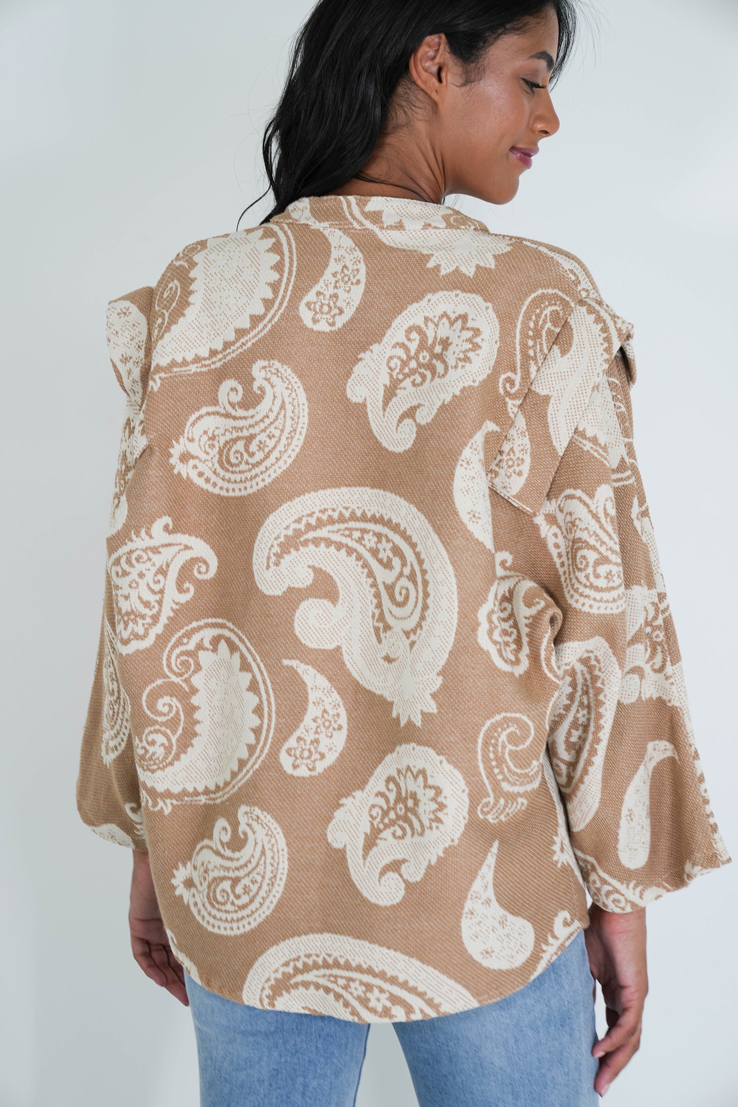 Beige Paisley Autumn Jacket