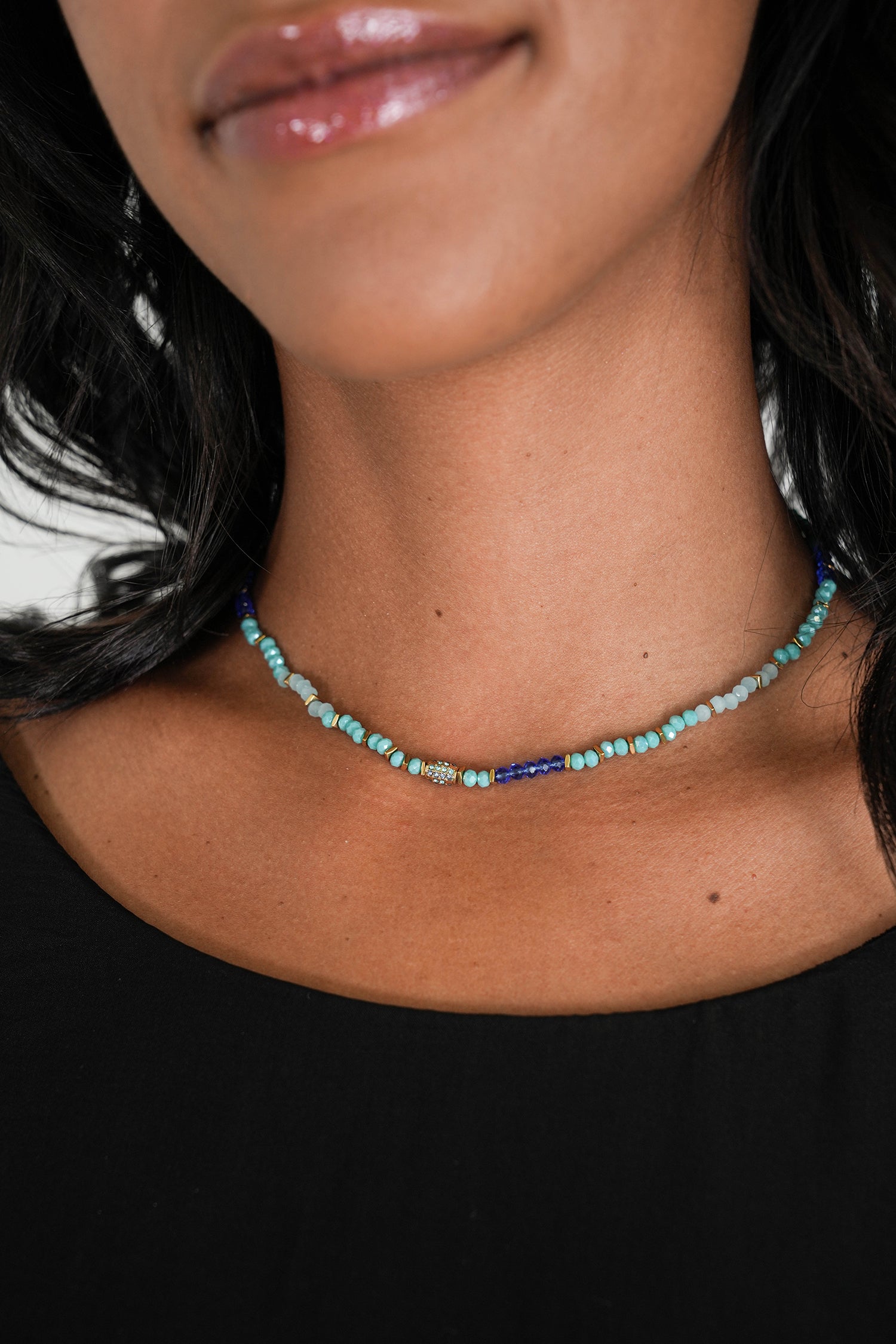 Turquoise and Cobalt Simona Necklace