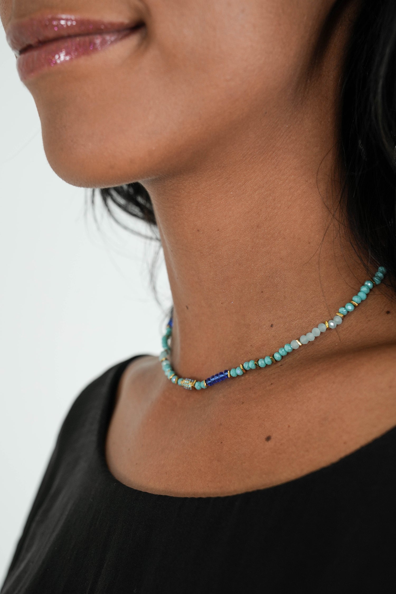 Turquoise and Cobalt Simona Necklace
