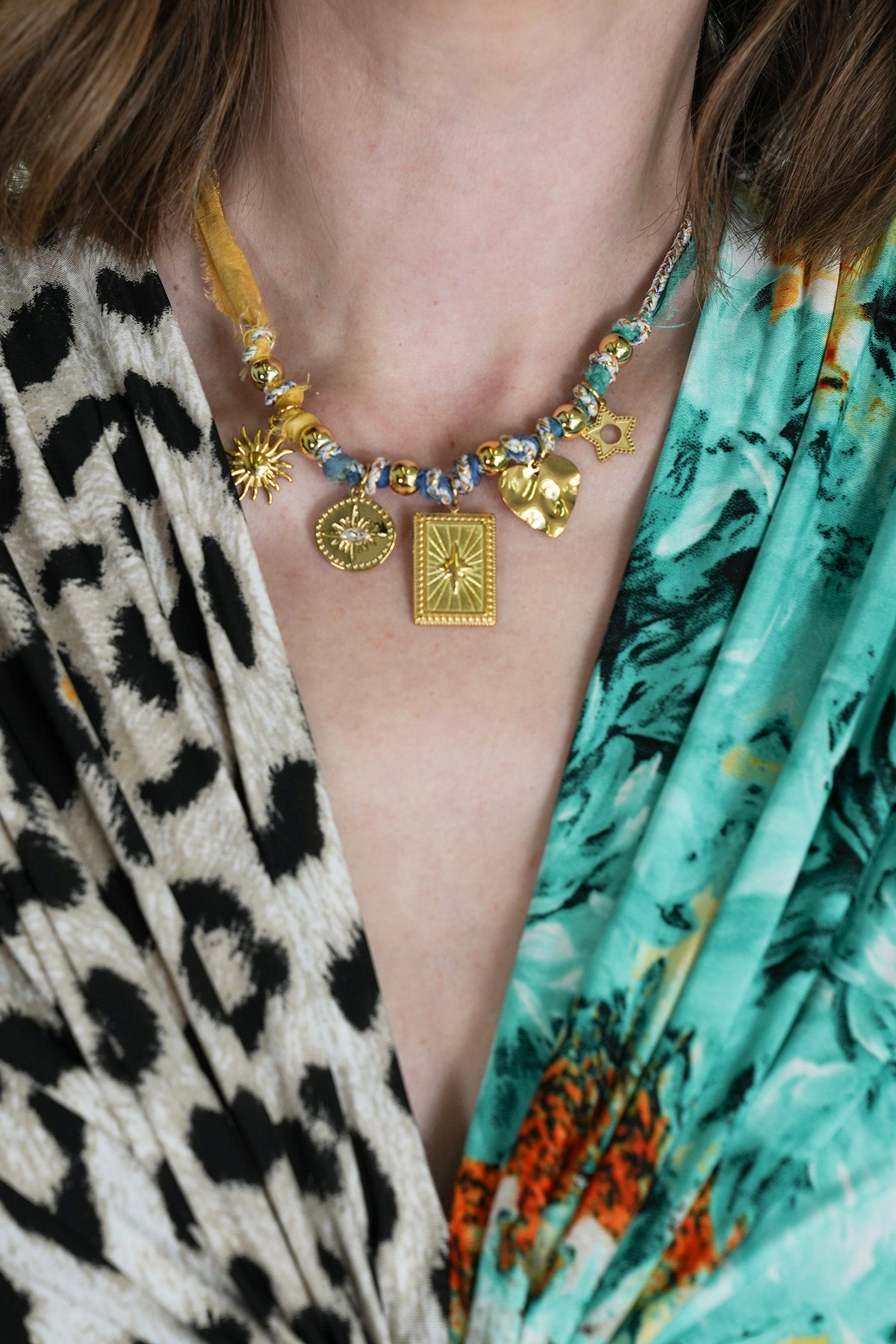 Colourful Ribbon Charm Necklace