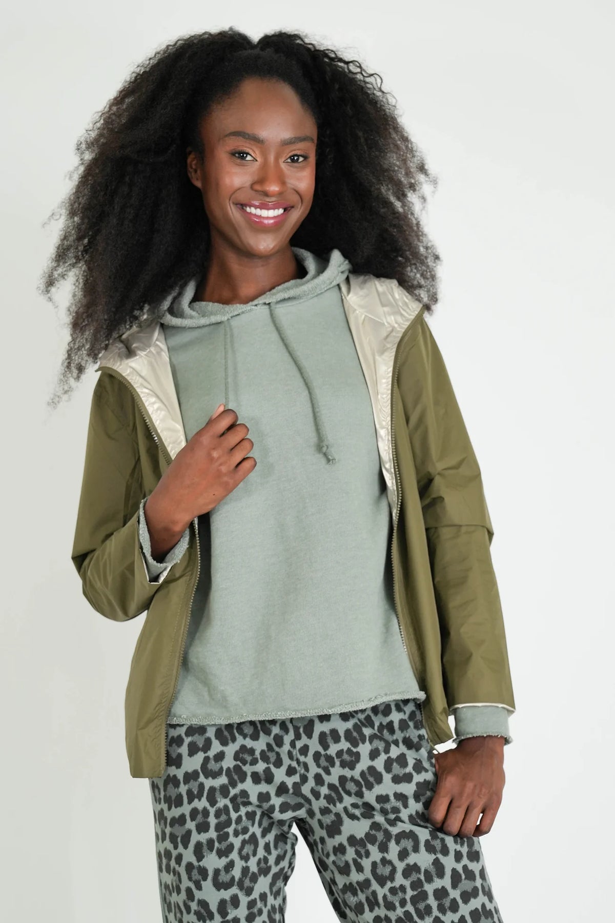 Khaki Reversible Rain Jacket