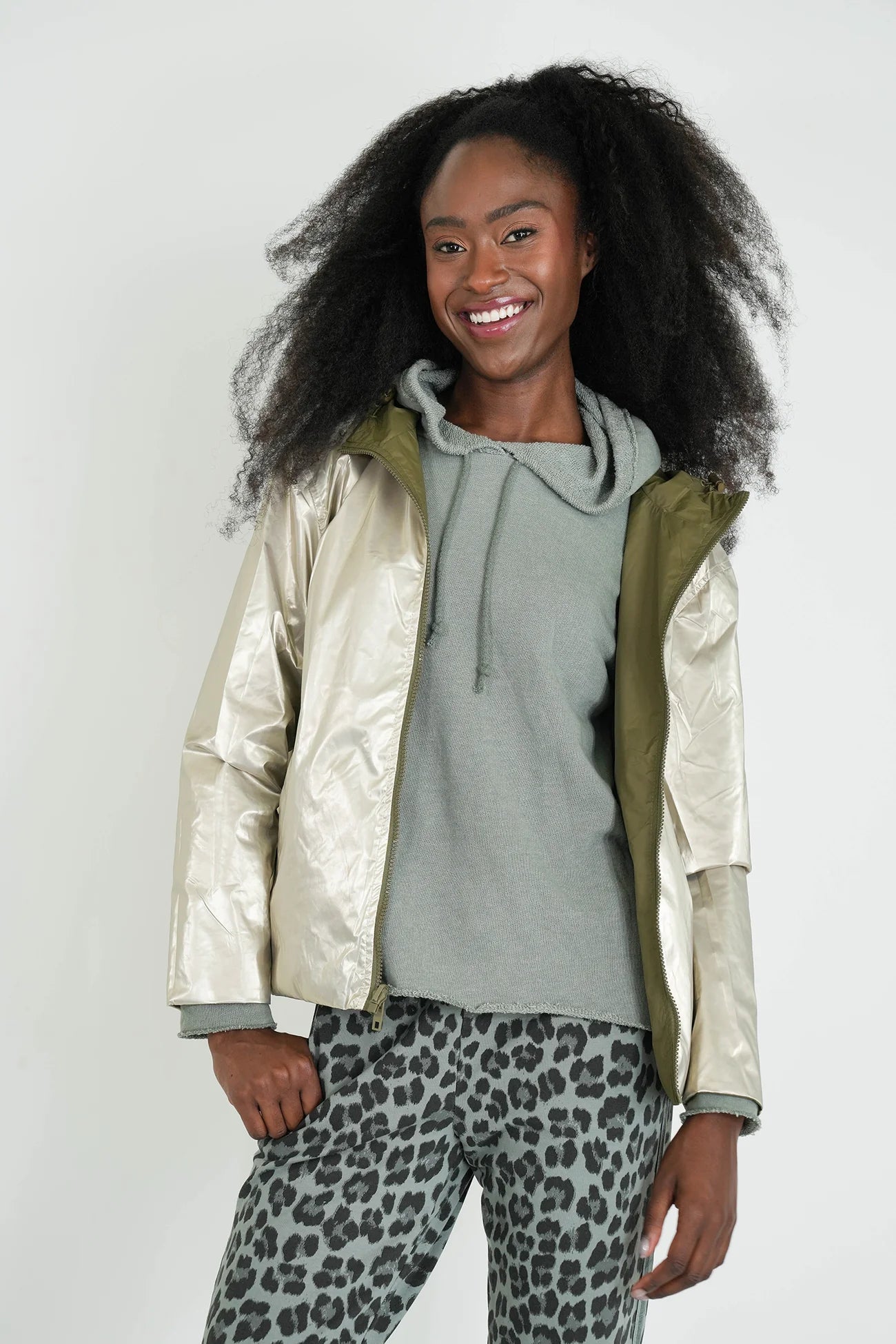 Khaki Reversible Rain Jacket