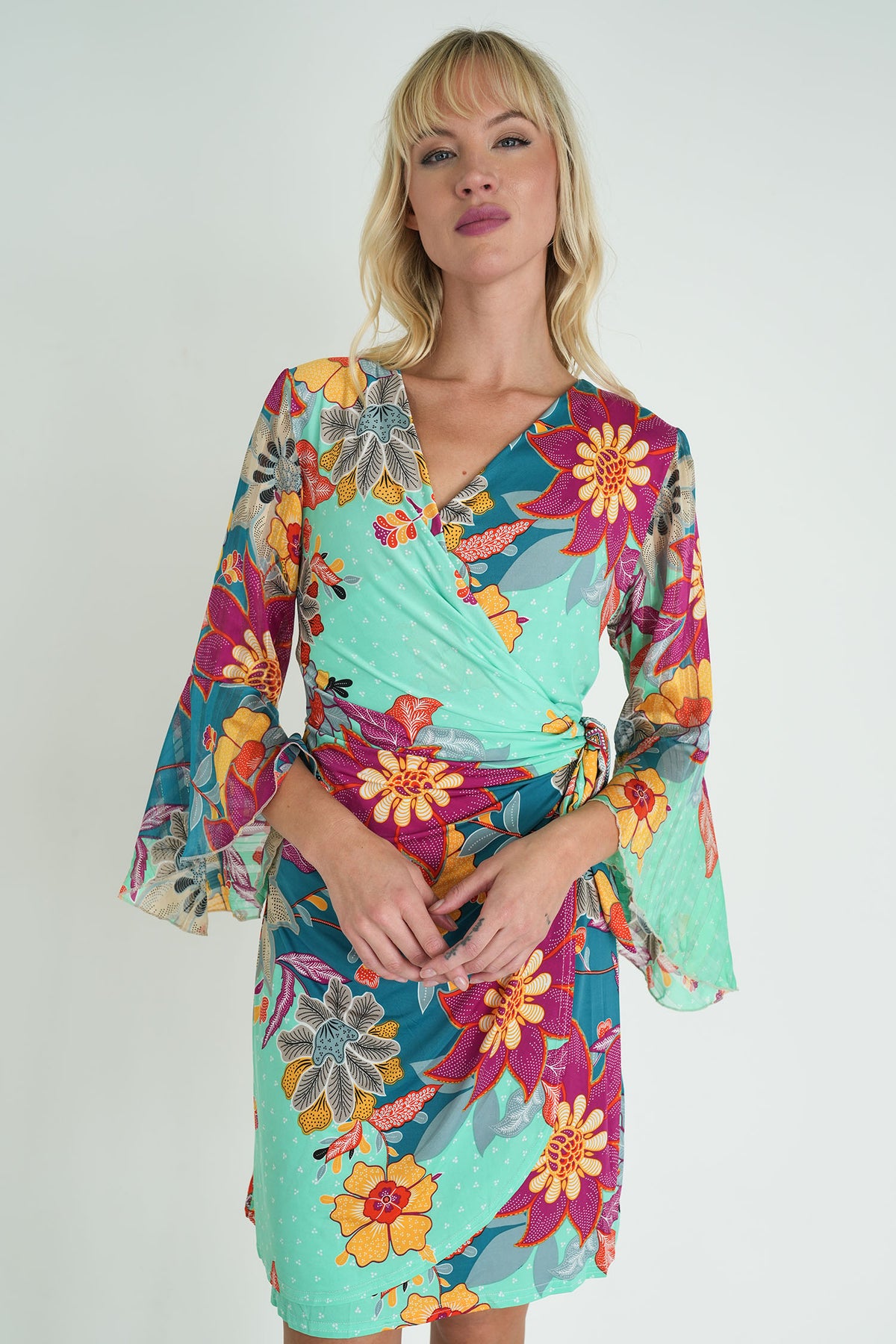 Elena Print Eliza Wrap Dress