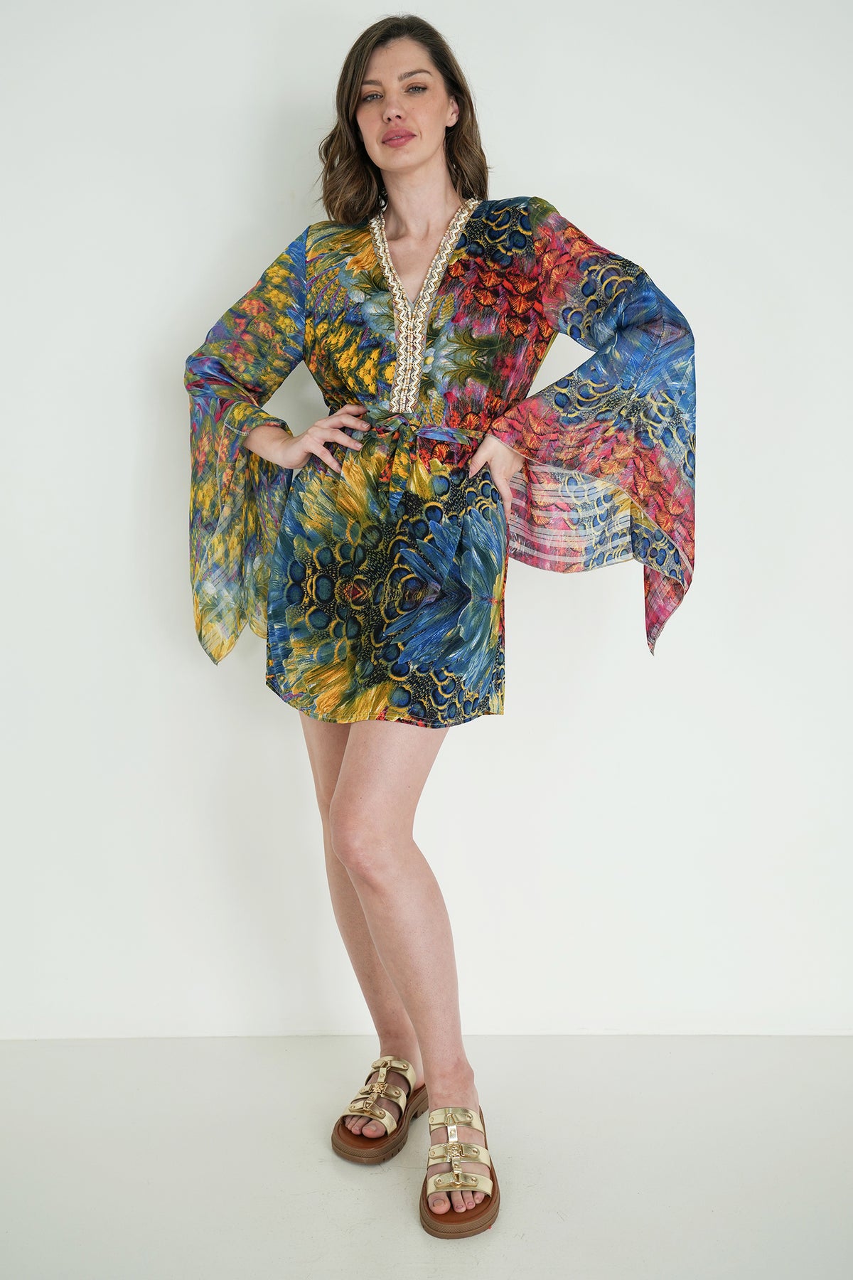 Colourful Peacock St Tropez Tunic Dress