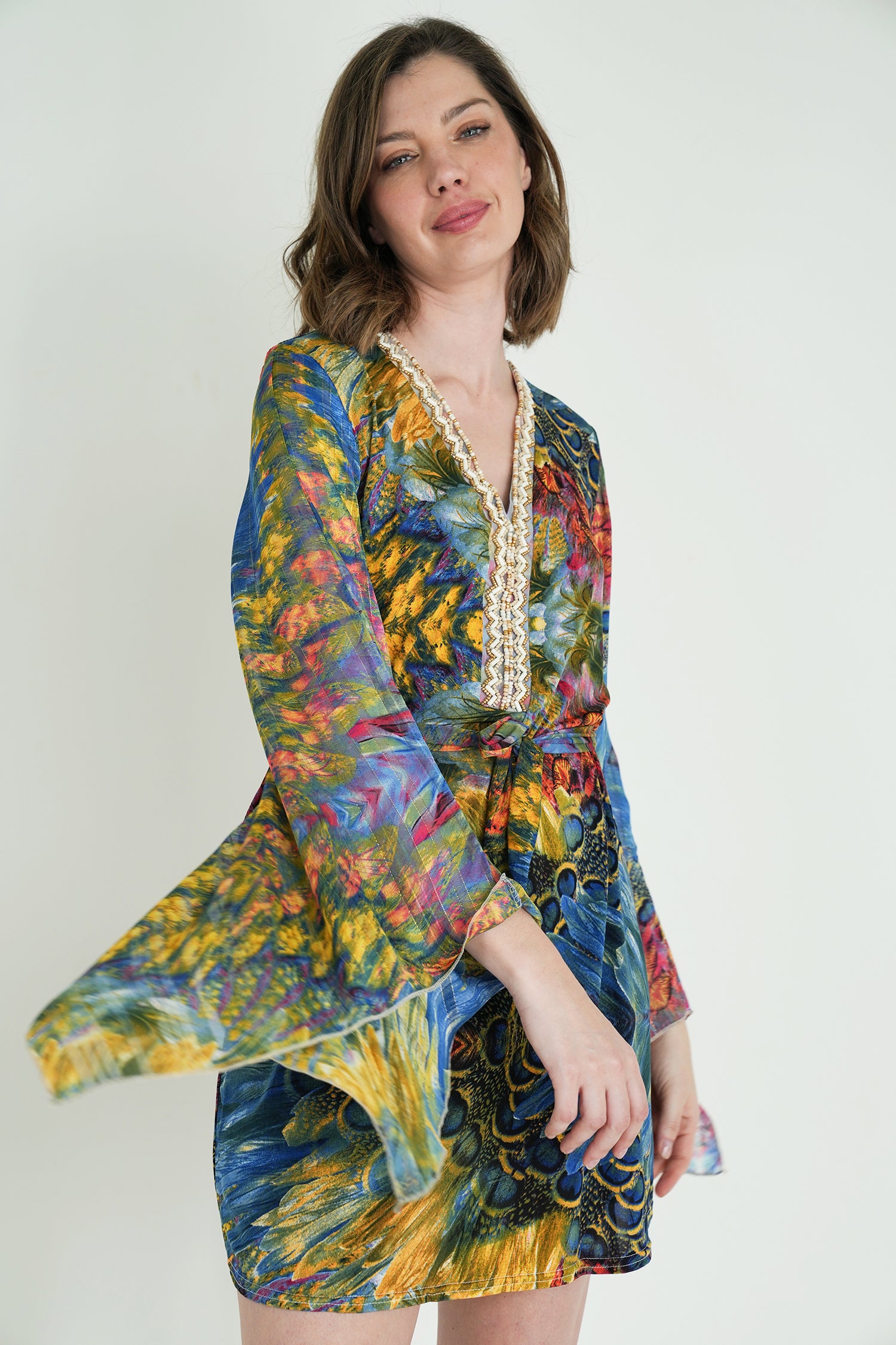 Colourful Peacock St Tropez Tunic Dress