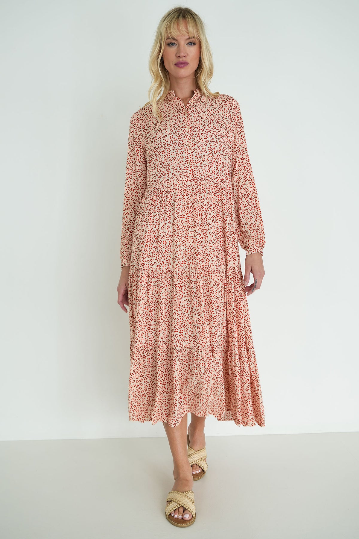 Cream and Rust Andy Dress