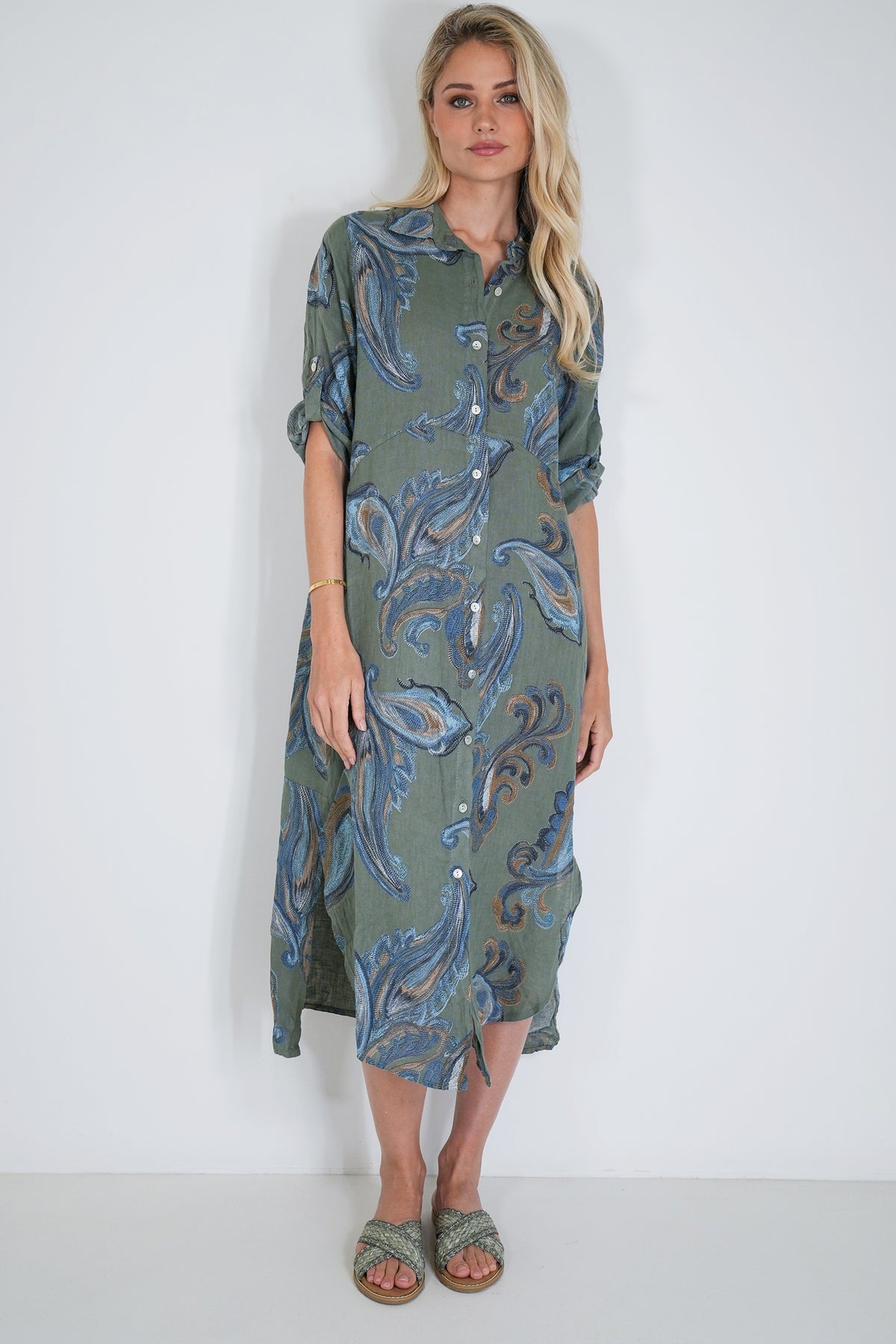 Olive Tatum Linen Dress