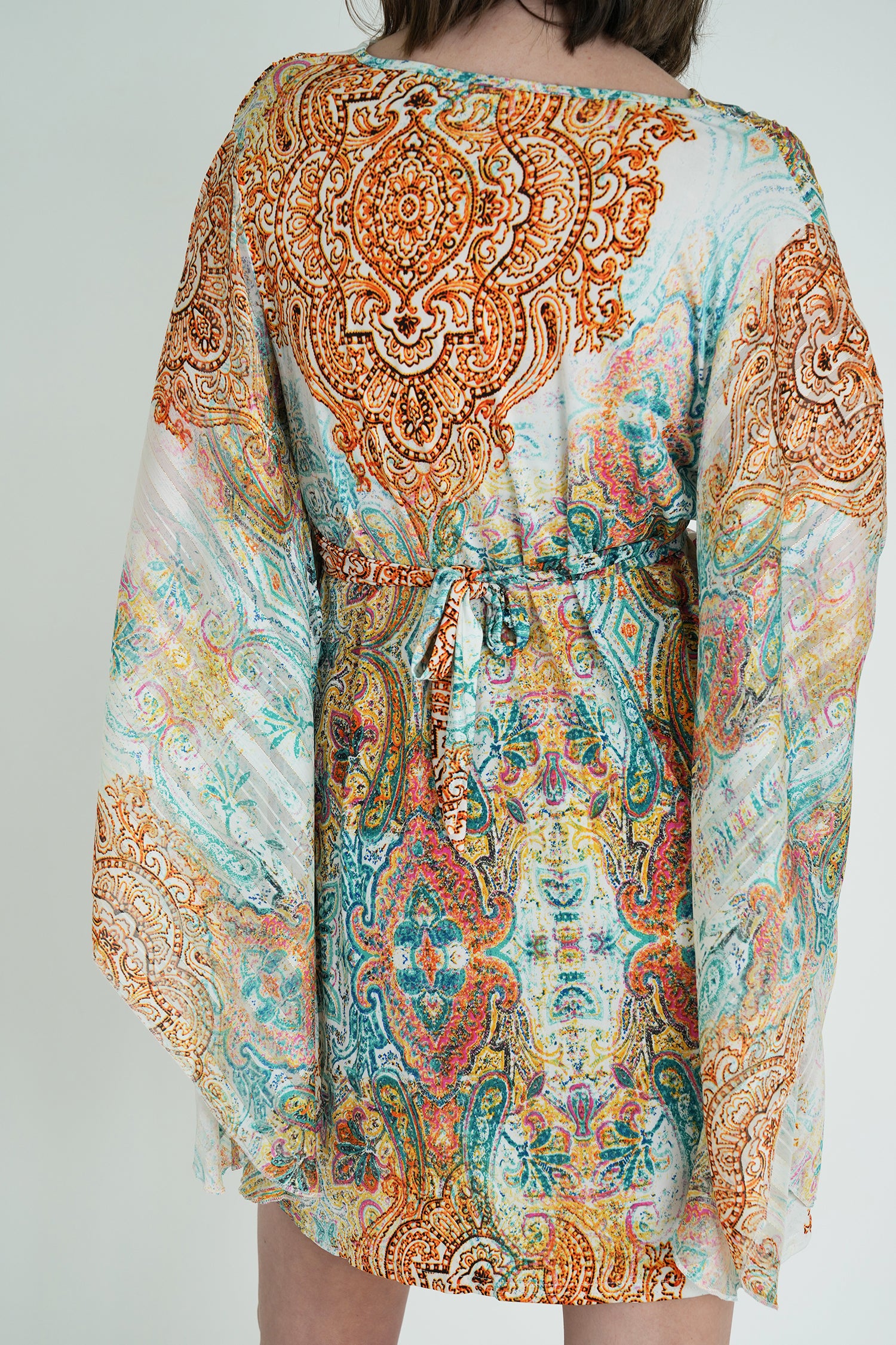 Teal and Yellow Paisley Butterfly Dress