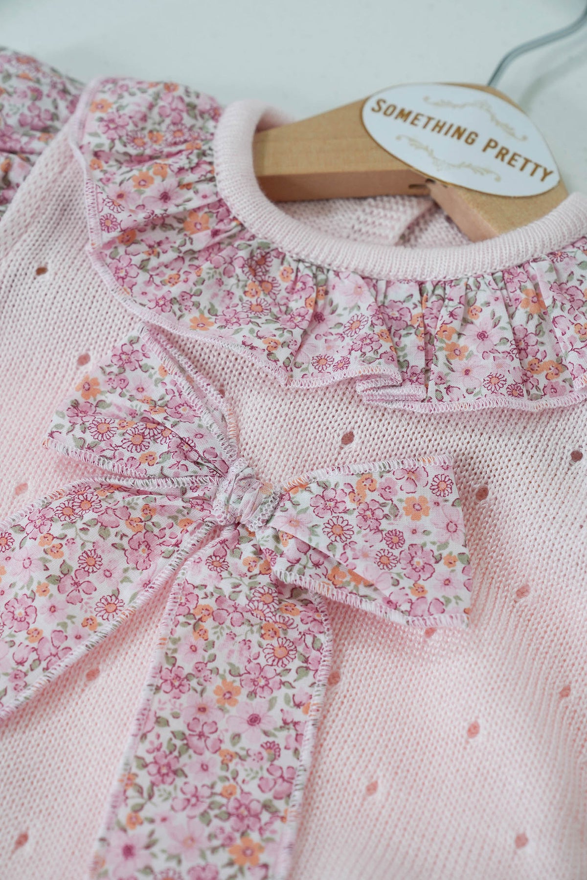 Peach Frilly Knit Set