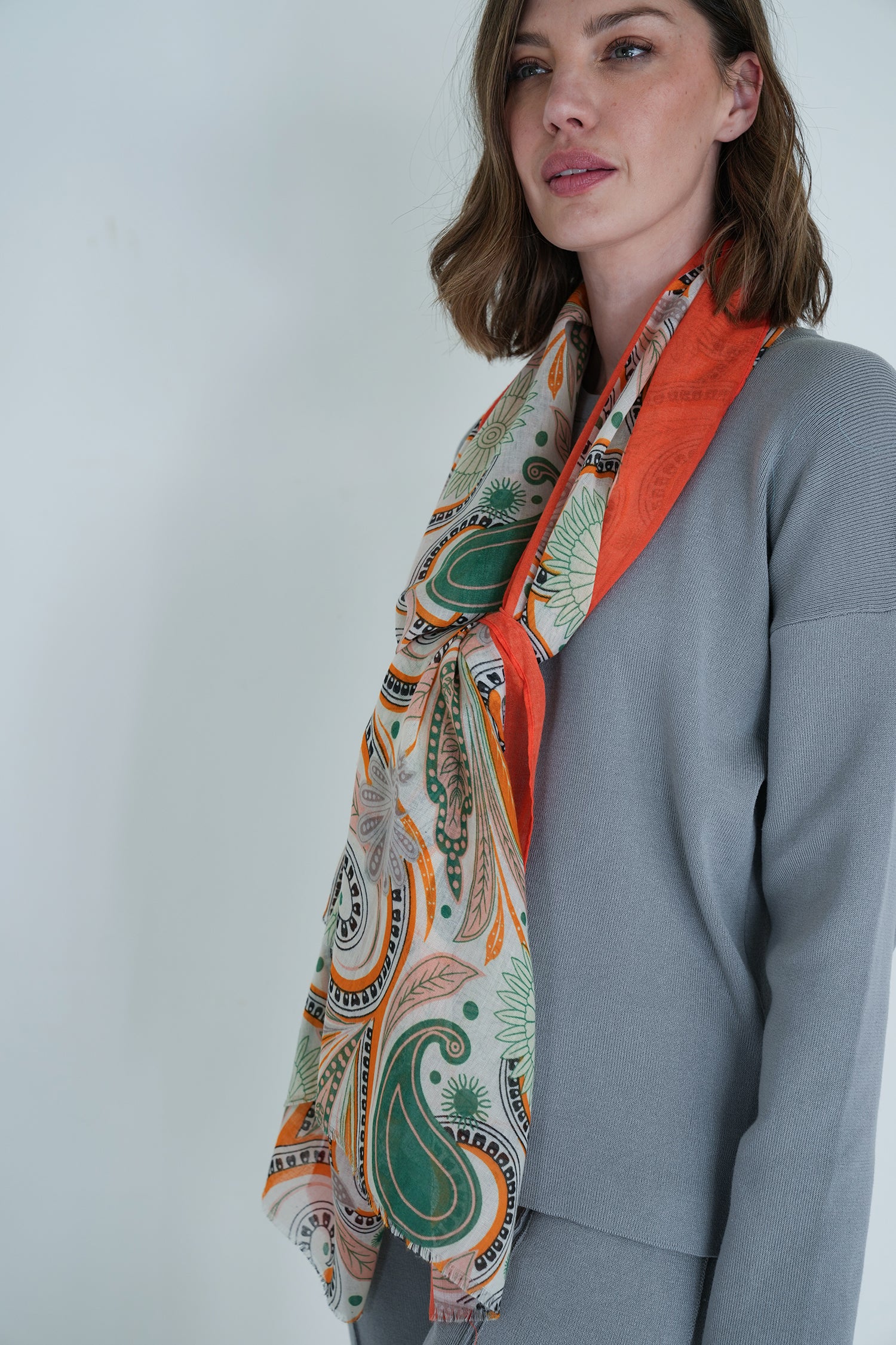 Orange Paisley Scarf