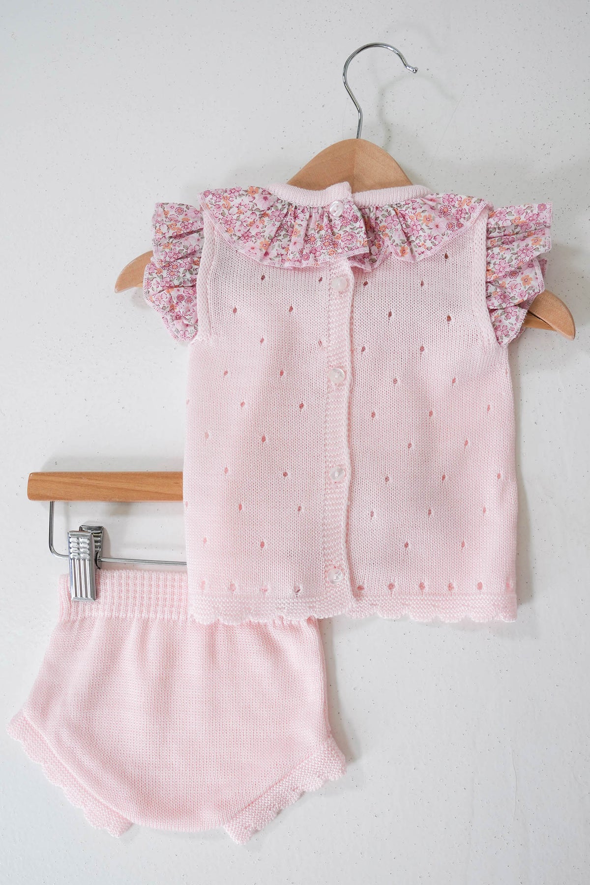 Peach Frilly Knit Set