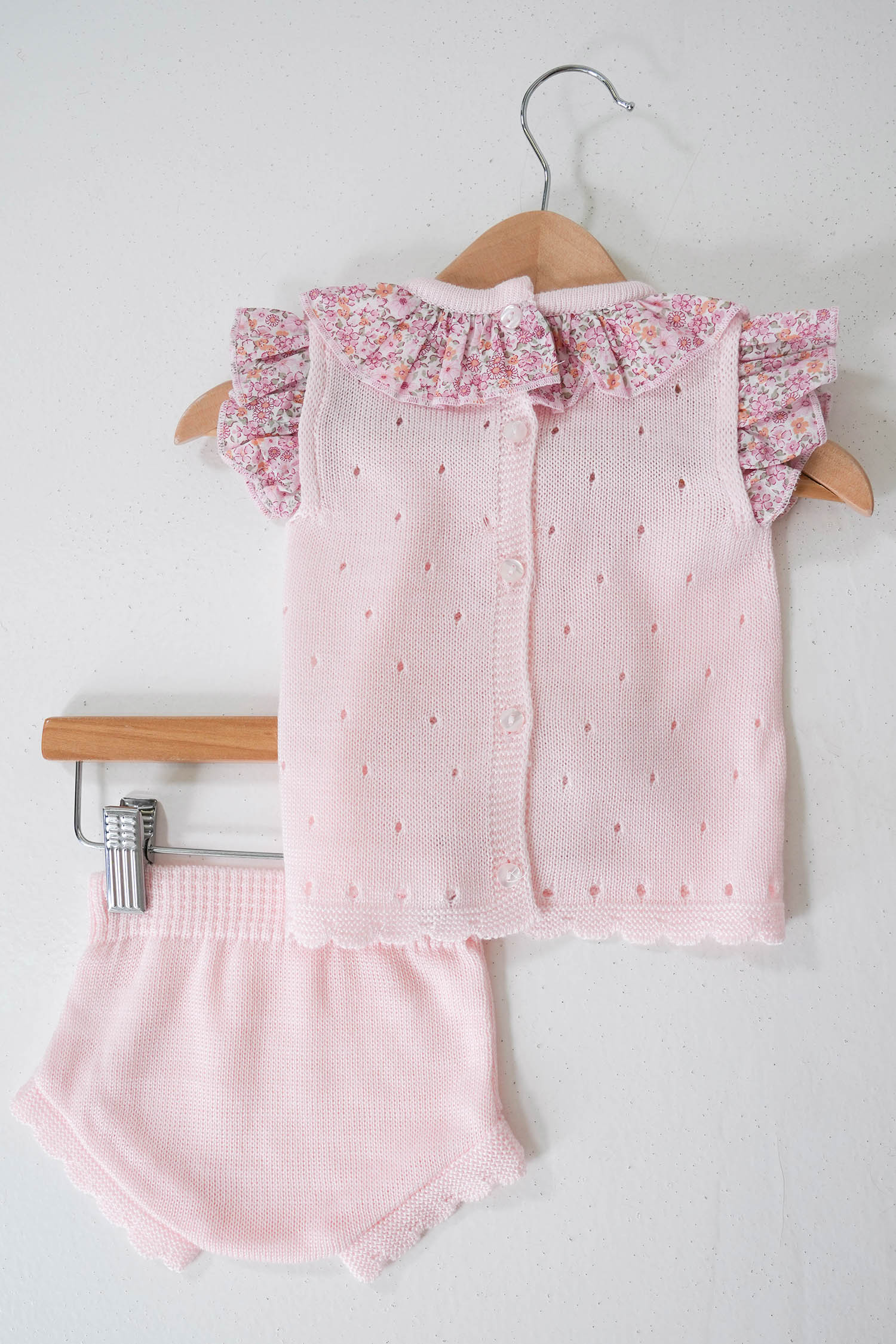 Peach Frilly Knit Set