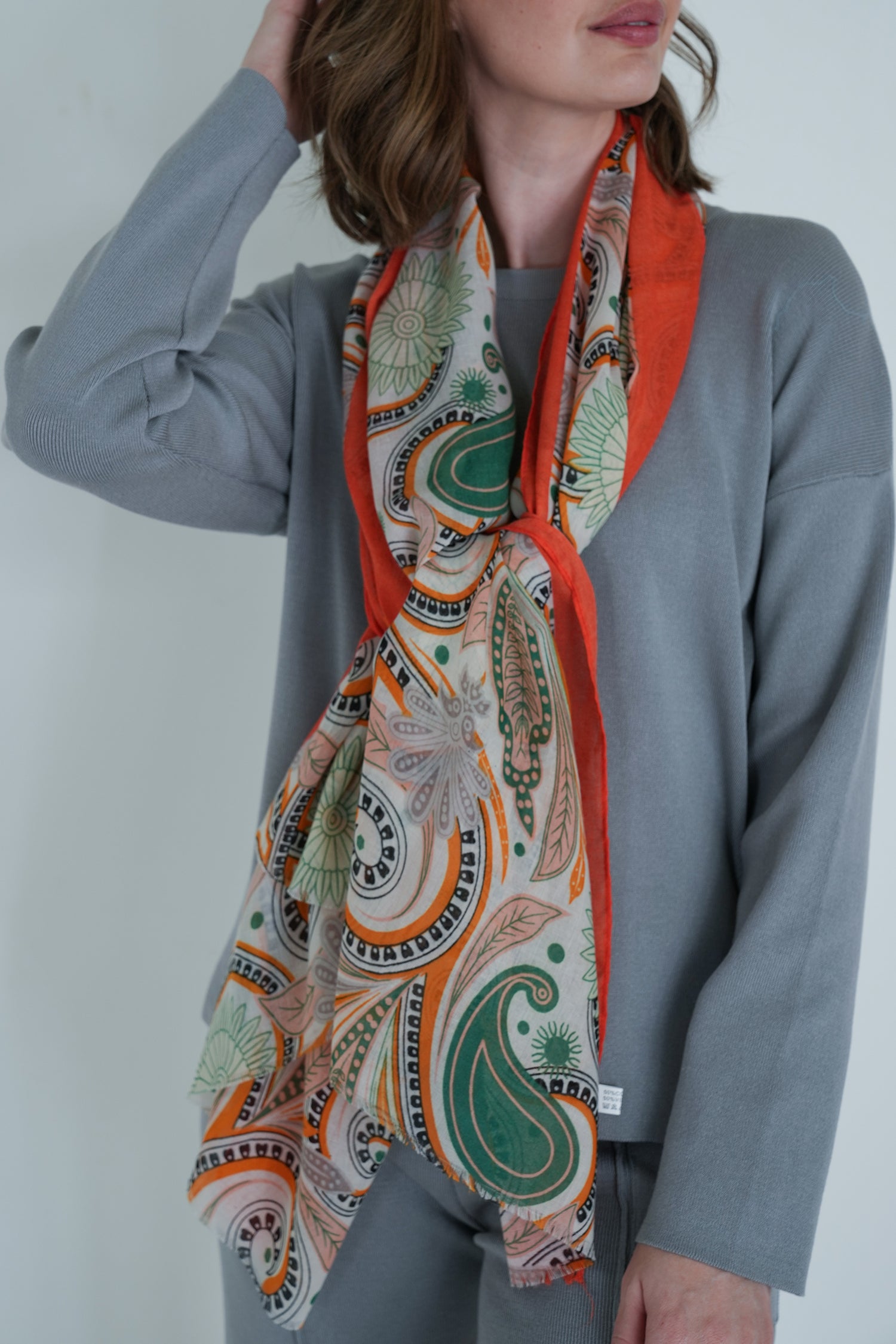 Orange Paisley Scarf