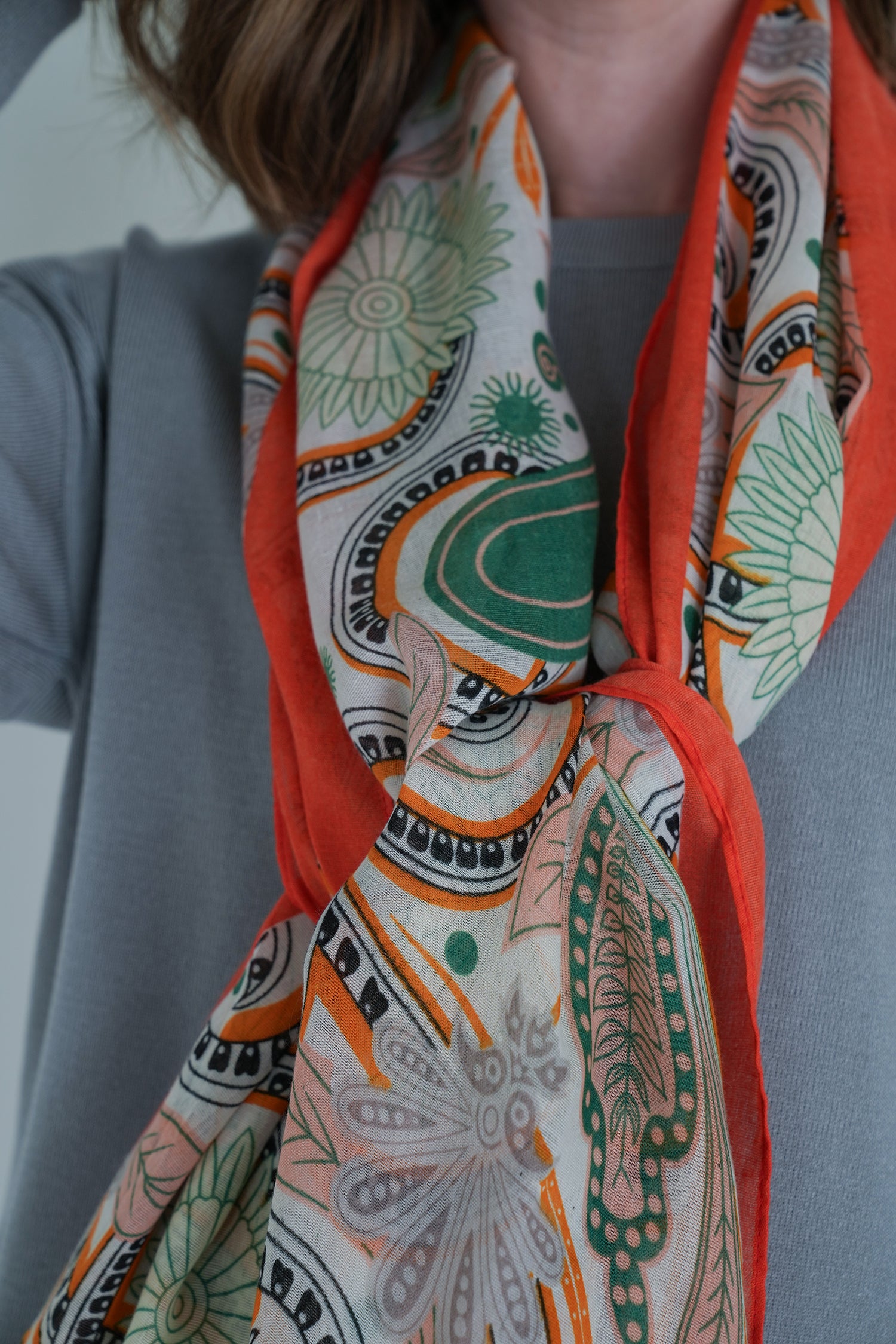 Orange Paisley Scarf
