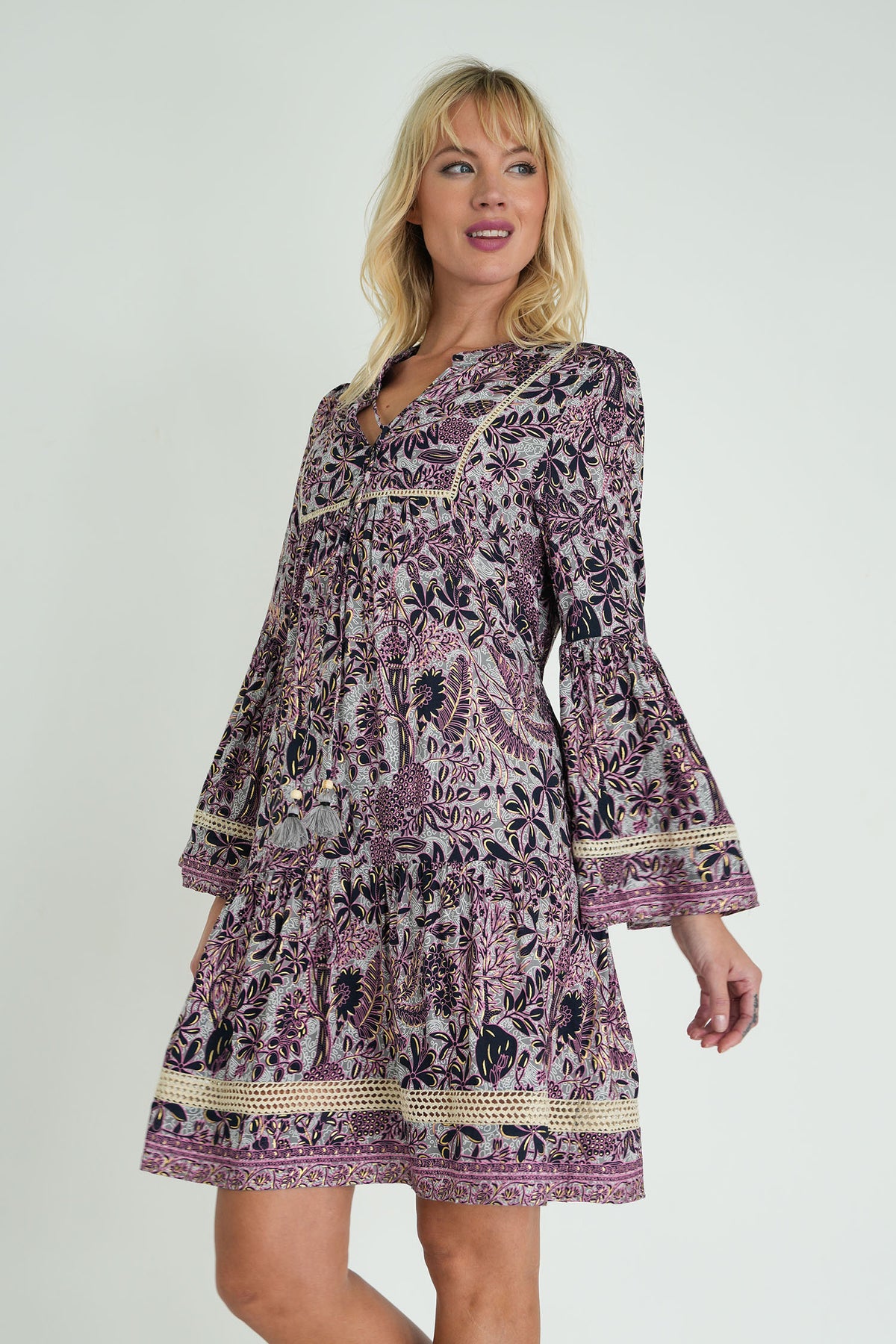 Pink and Black Ekta Tunic