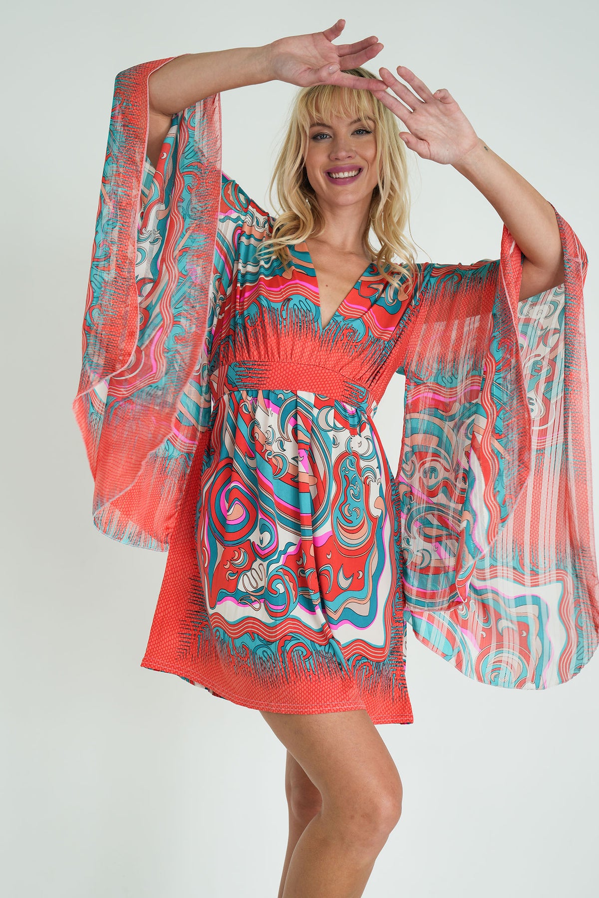 Coral Anastasia Butterfly Dress