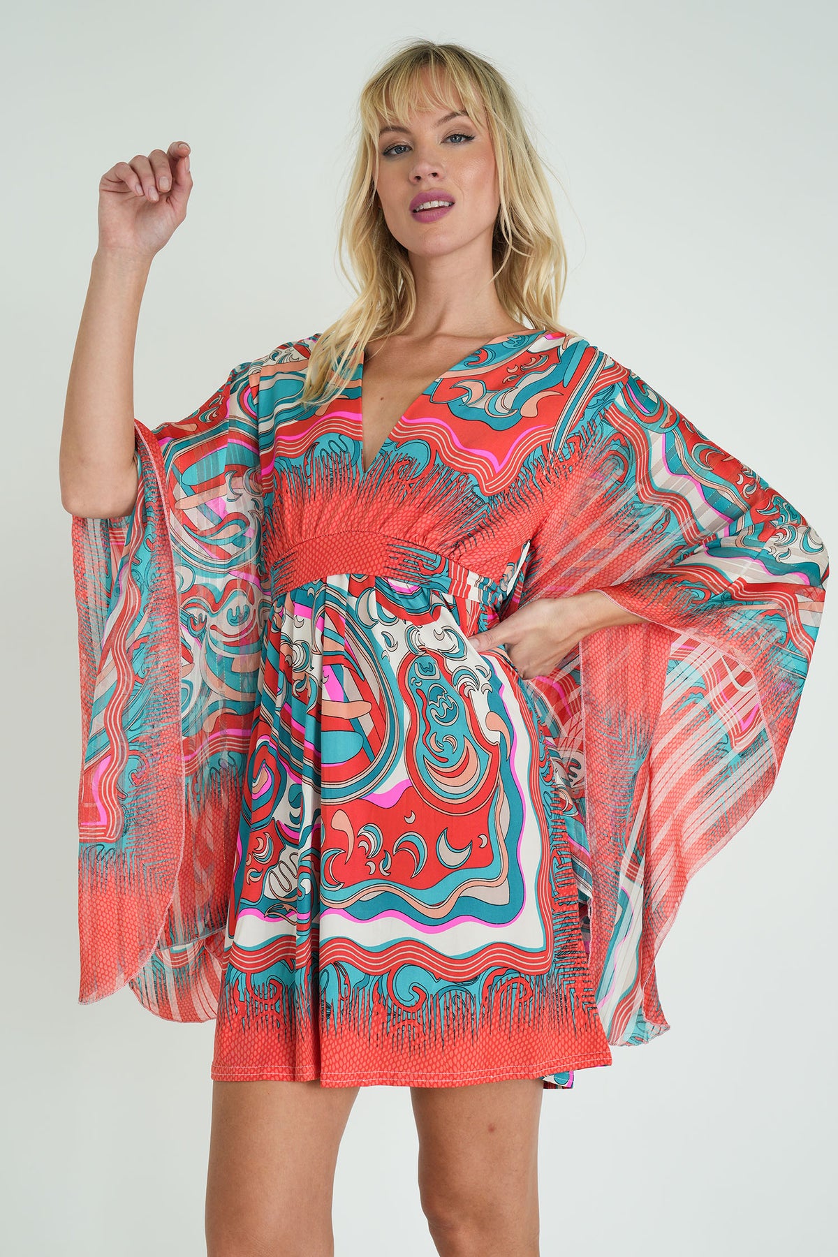 Coral Anastasia Butterfly Dress