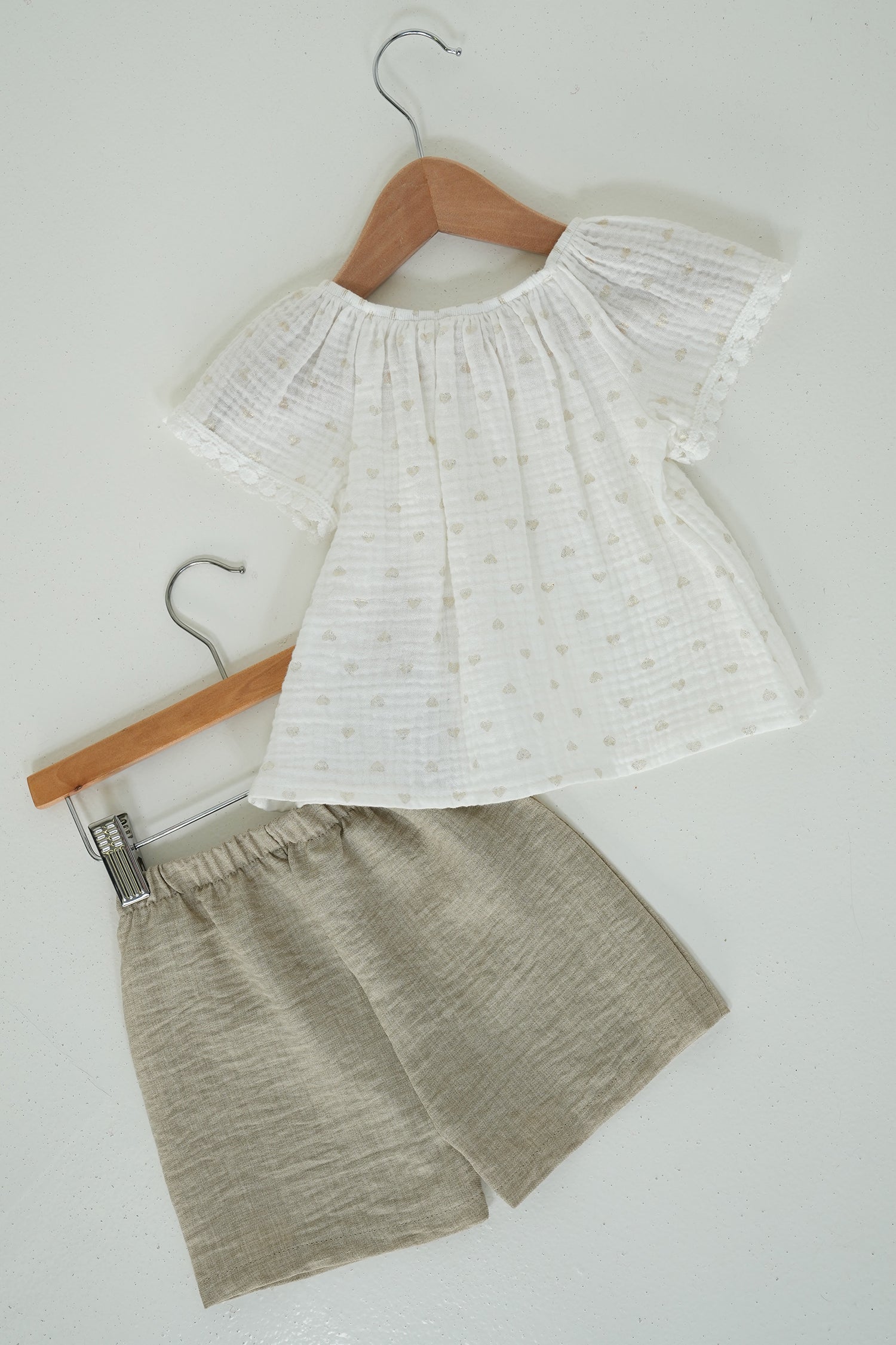 Beige Noa Shorts Set