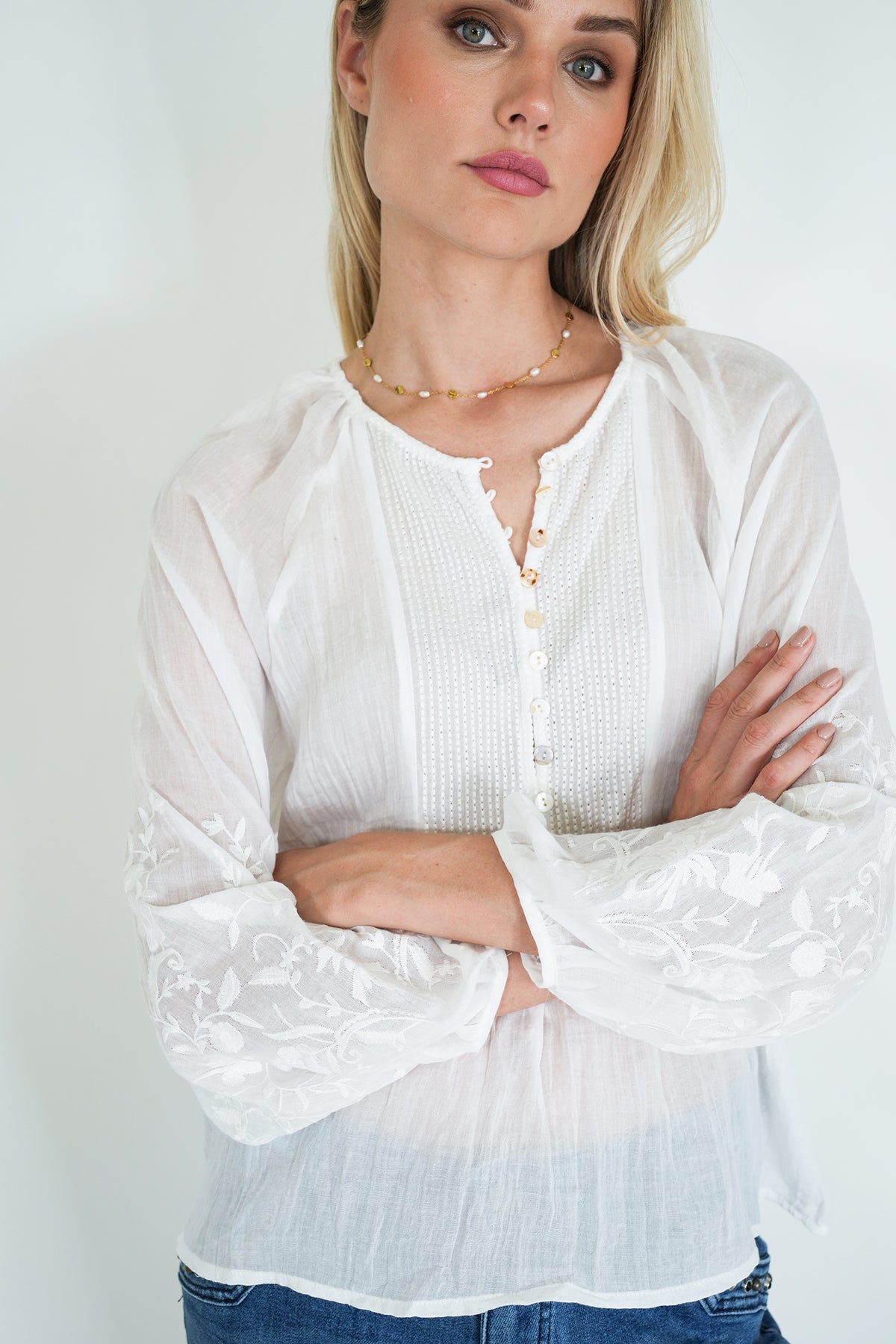 White Cotton Julia Blouse