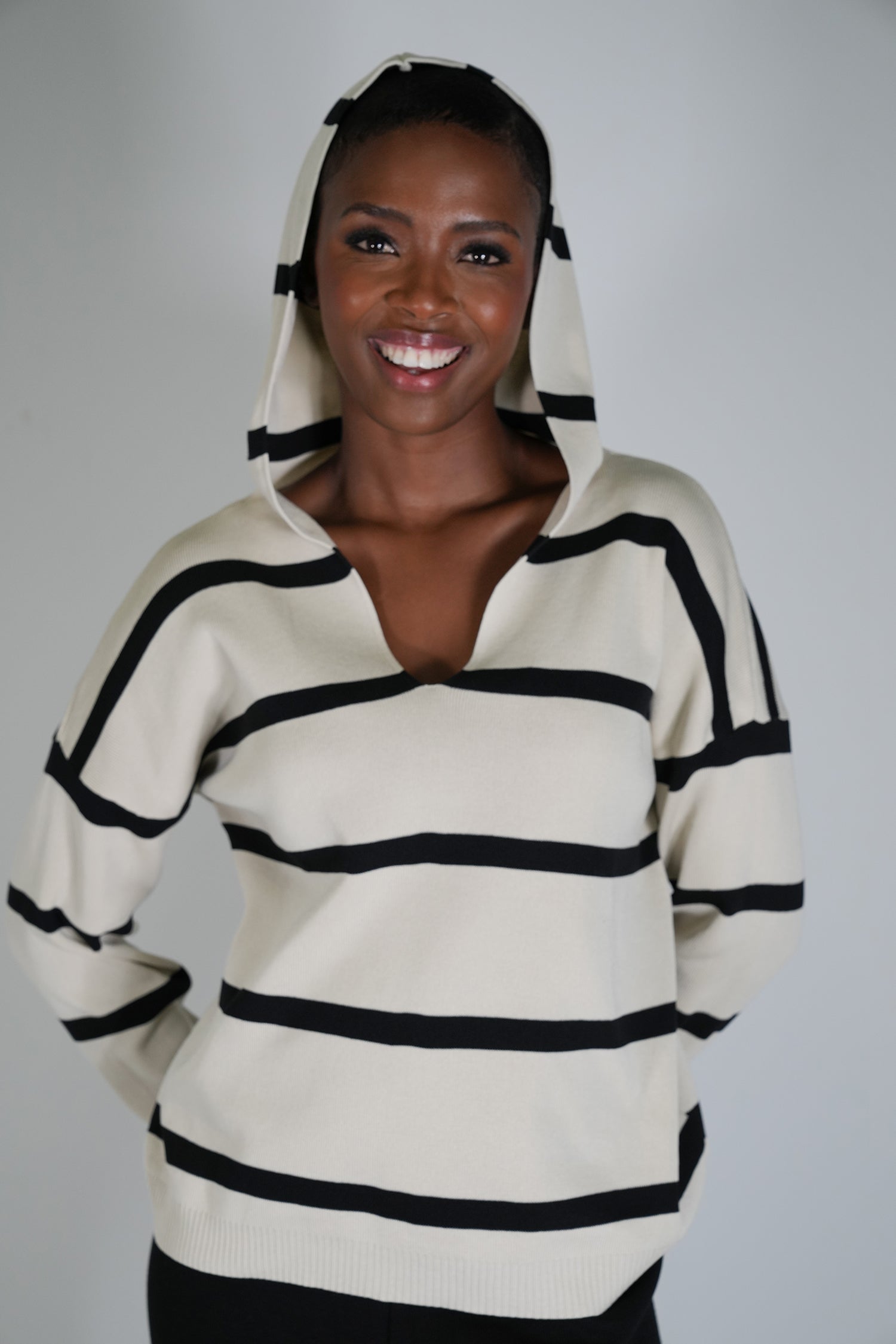 Striped Hooded Weekend Top