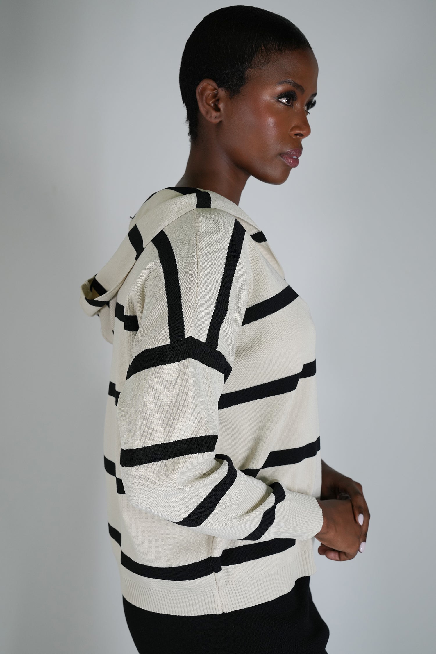 Striped Hooded Weekend Top