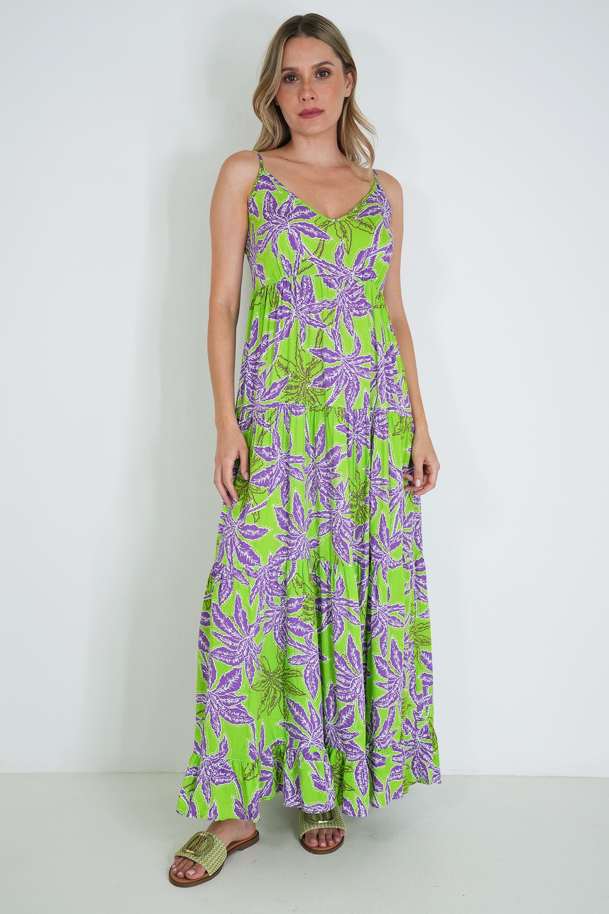 Lime and Purple Kate Strap Dress