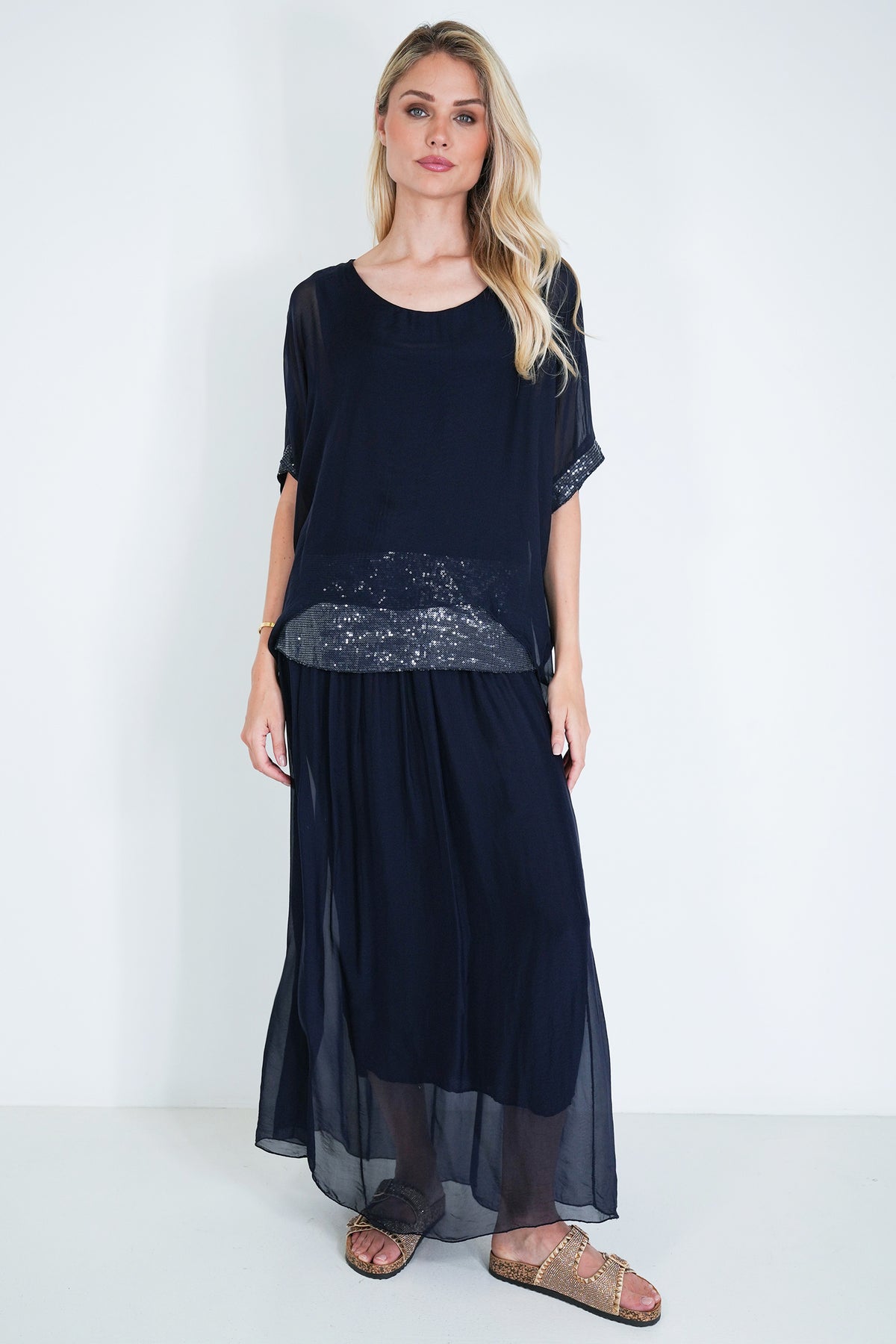 Ink Silk Skirt