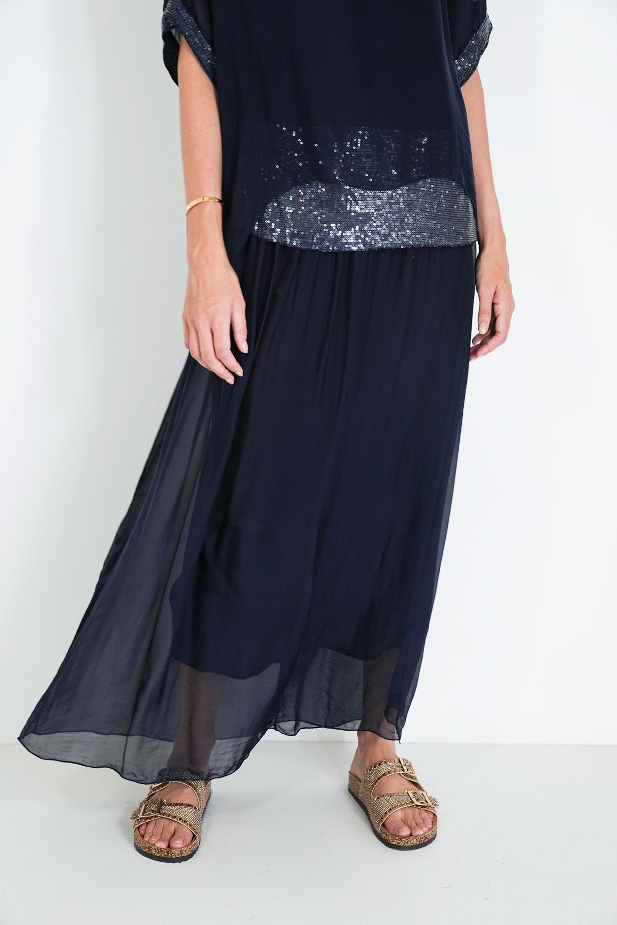 Ink Silk Skirt