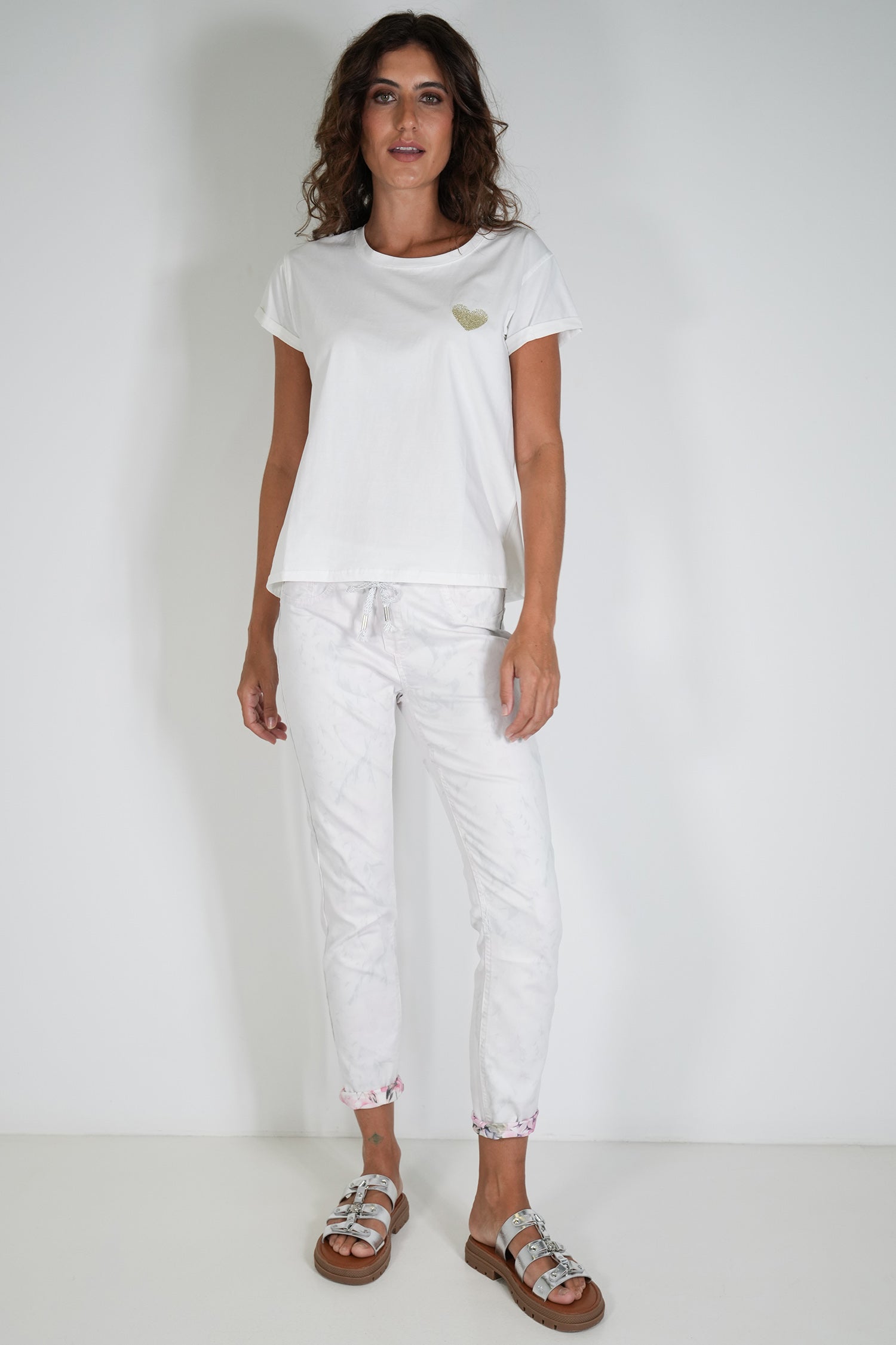 White Hibiscus Reversible Jean