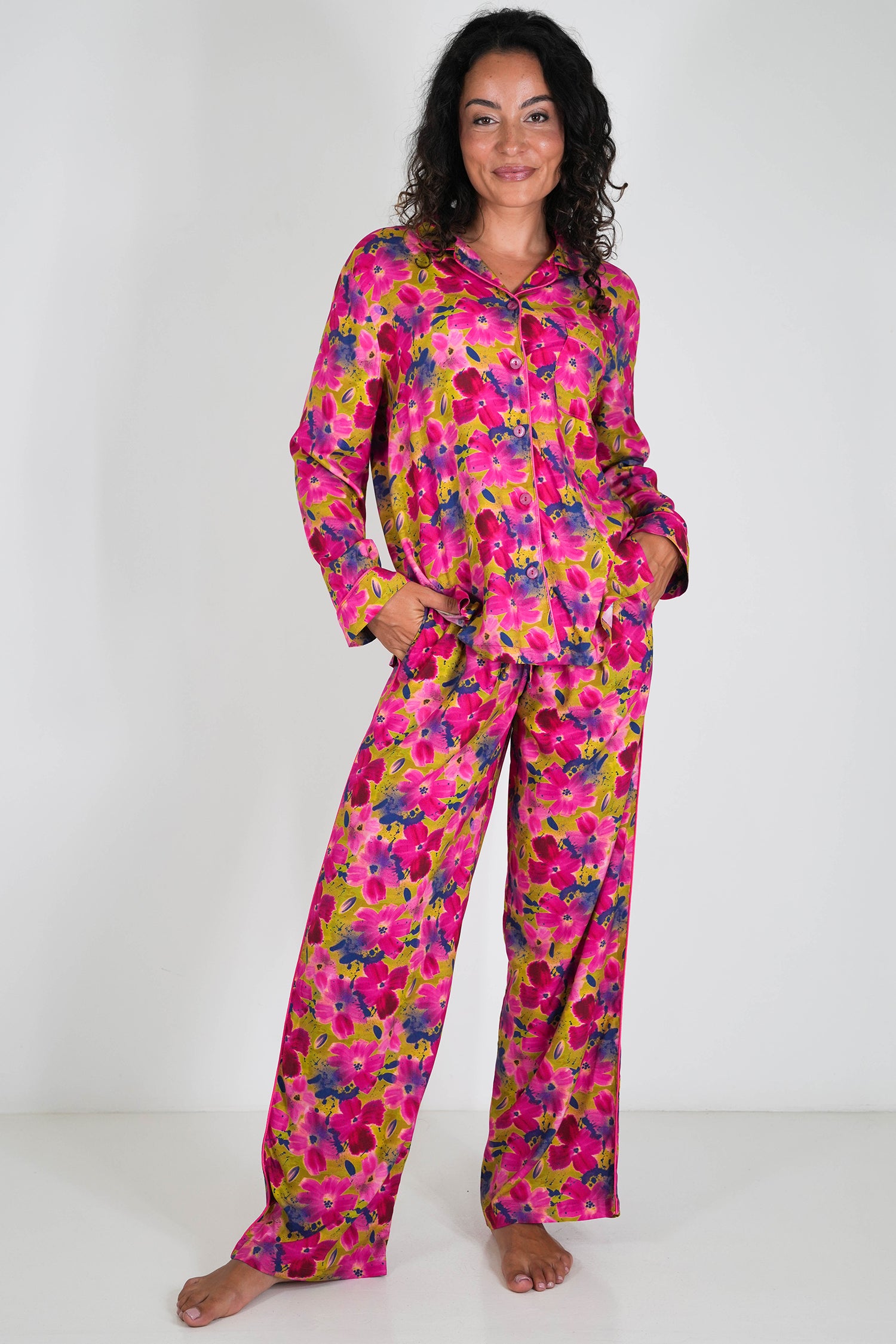 Cerise Floral Pajamas