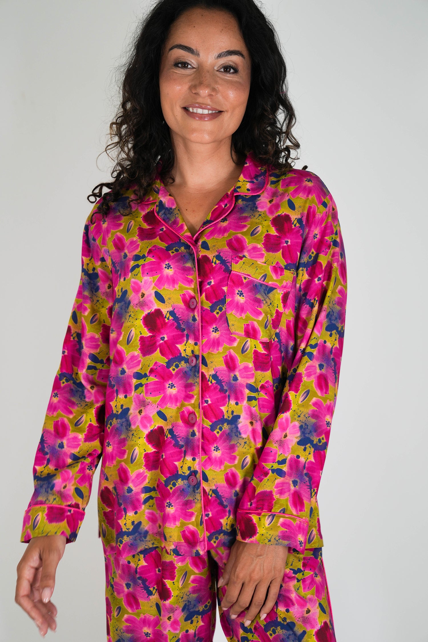 Cerise Floral Pajamas