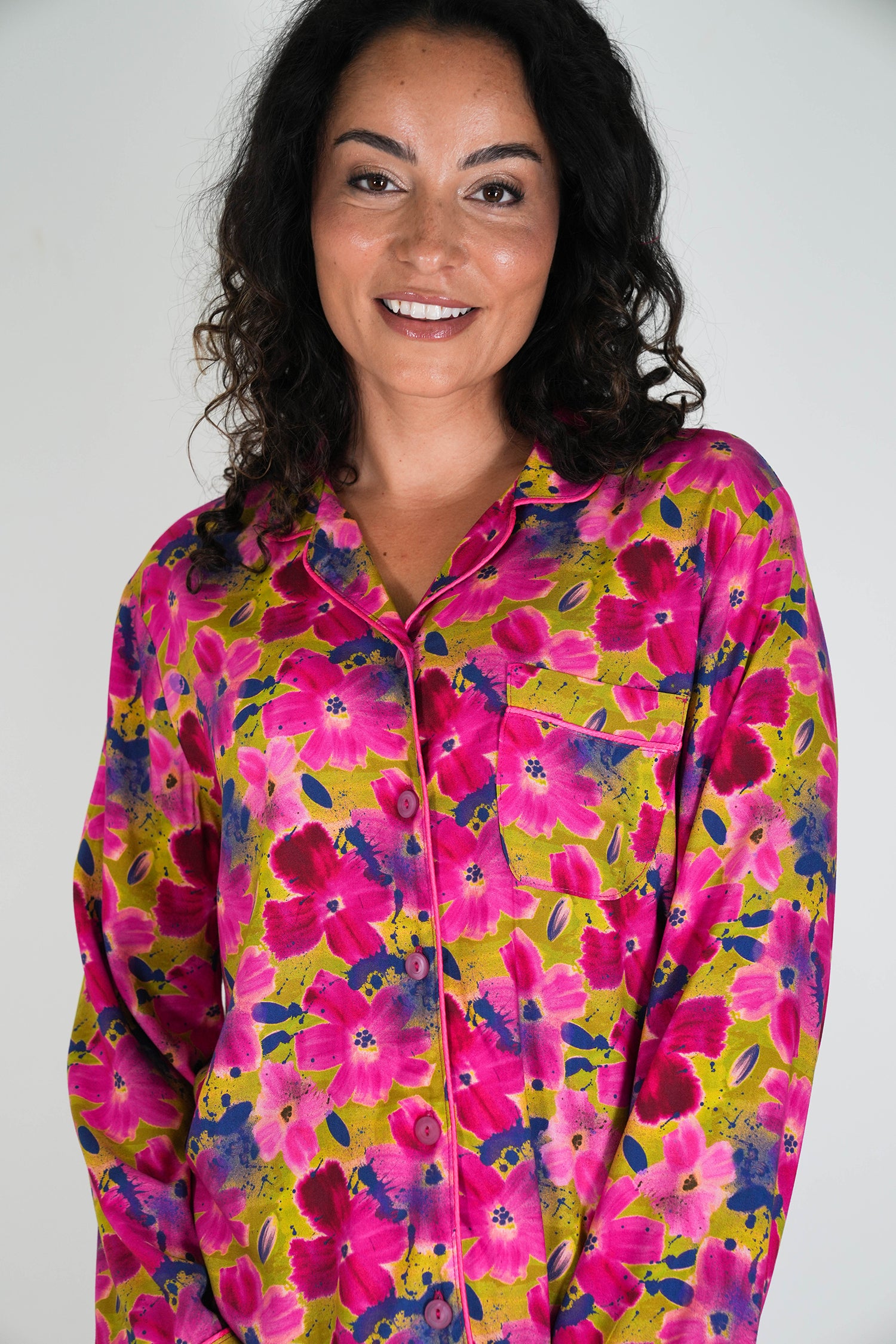 Cerise Floral Pajamas