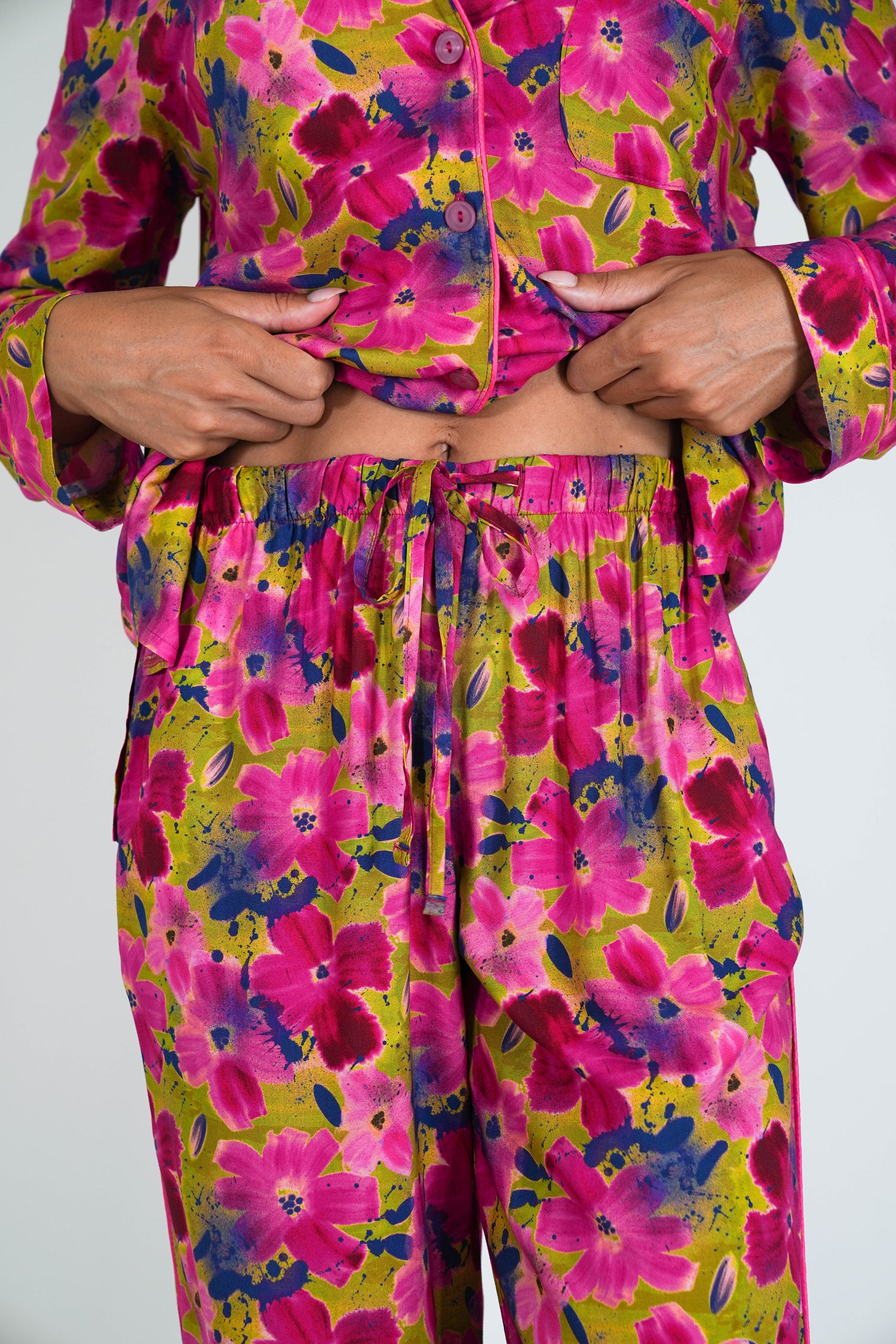 Cerise Floral Pajamas