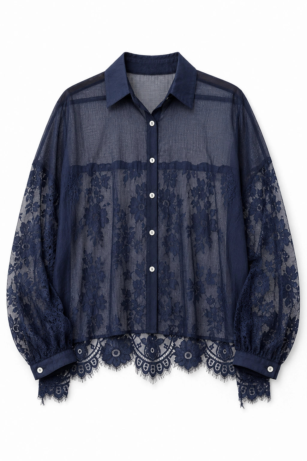 Ink Lace Detail Blouse