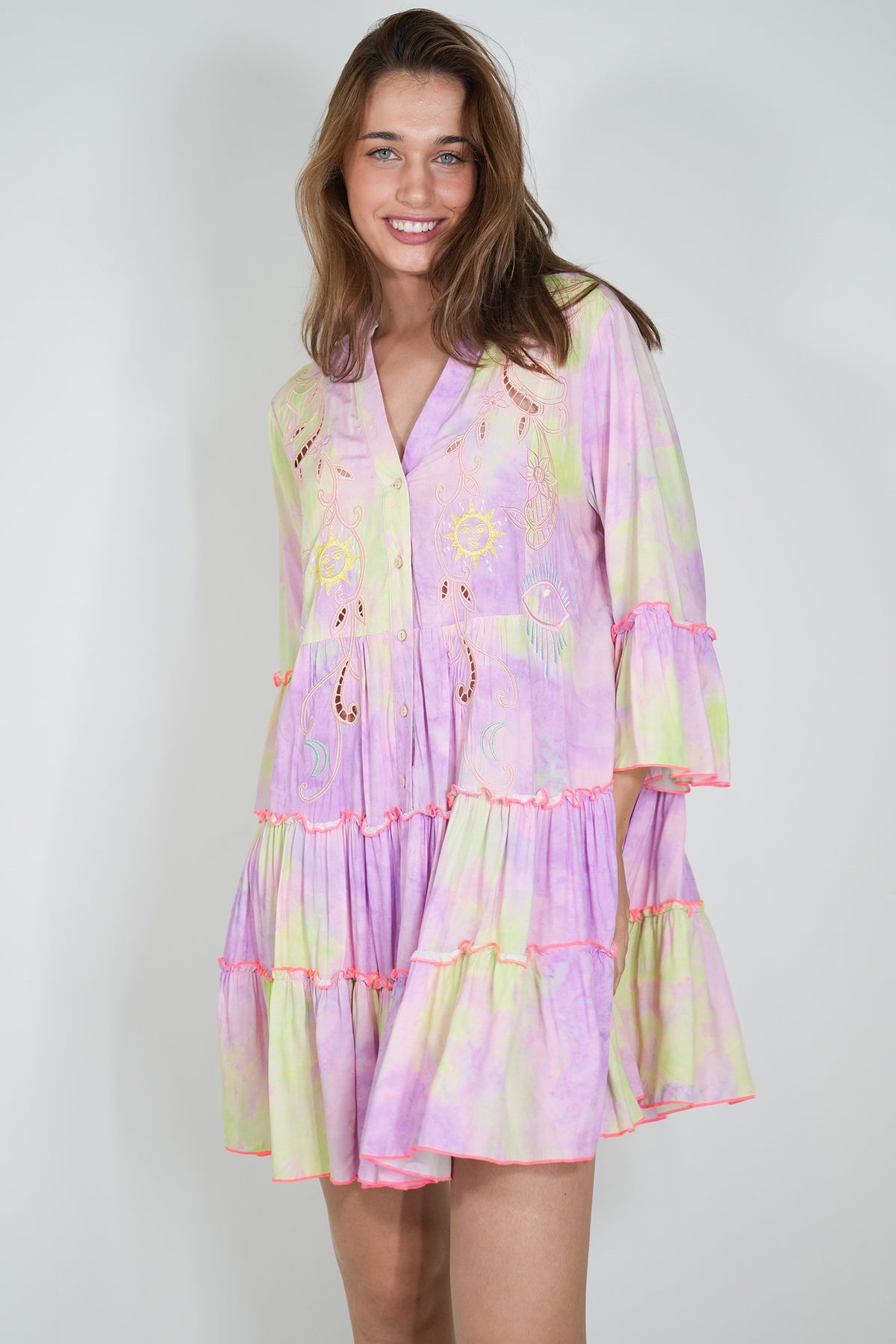Lilac and Green Alexa Tunic Dress