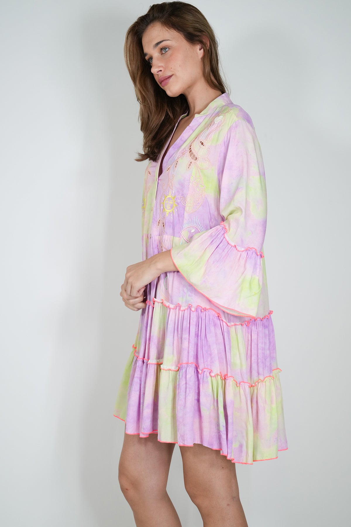 Lilac and Green Alexa Tunic Dress