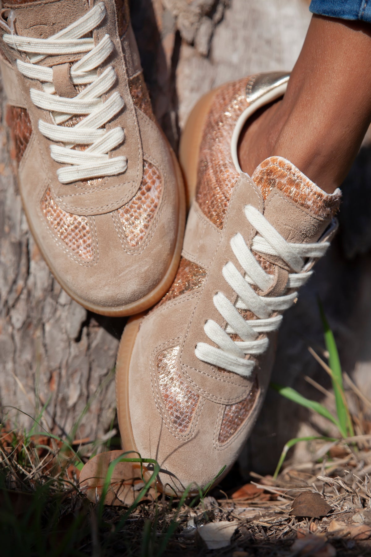 Julz Portofino Gold Snake Sneaker