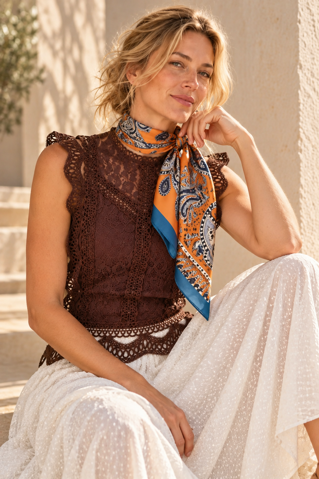 Caramel Royale Silk Scarf