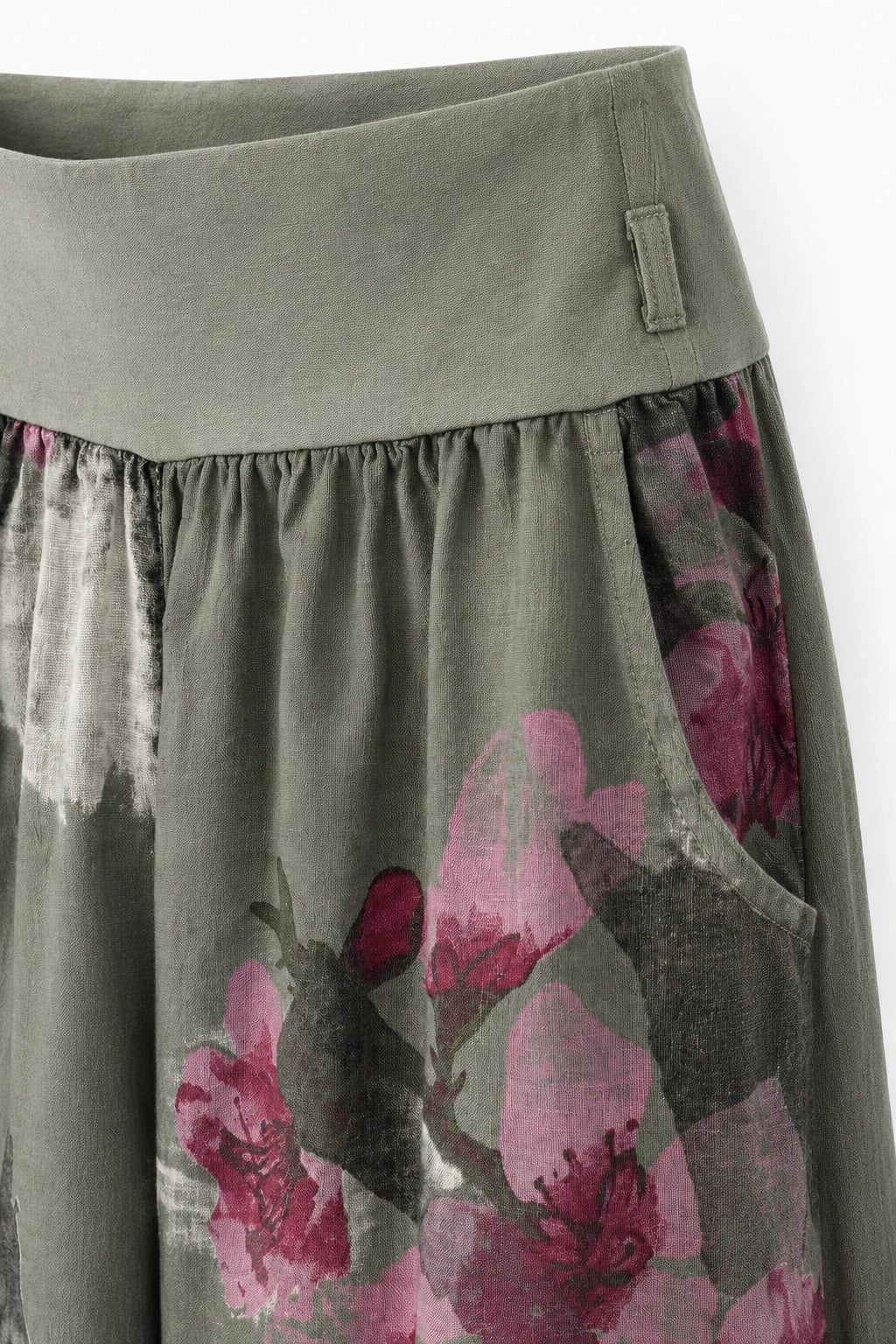 Olive_Floral_Linen_Wide_Leg_Pant_Front_somethingpretty