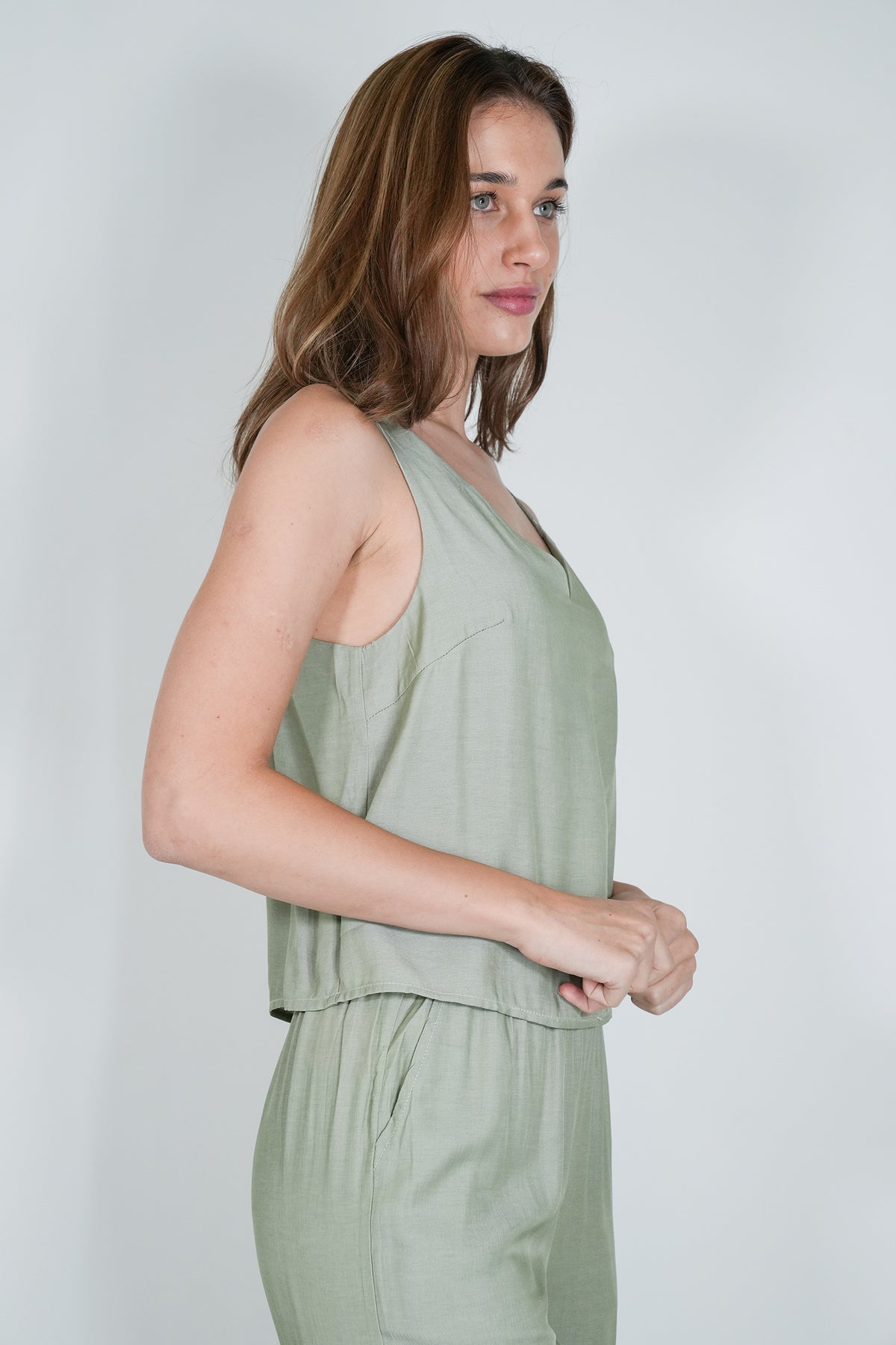 Olive Minki Strappy Top
