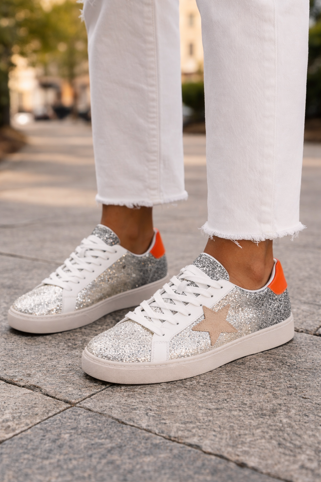 Orange Kaylin Ombre Star Sneaker