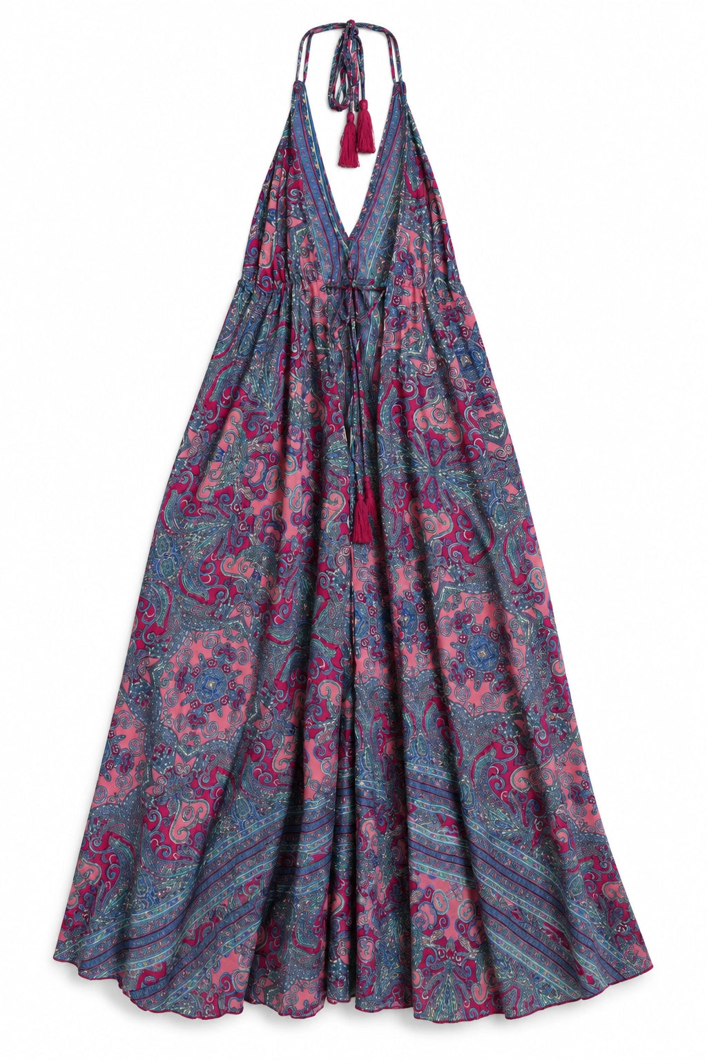 Pink, Blue and Coral Halter Dress