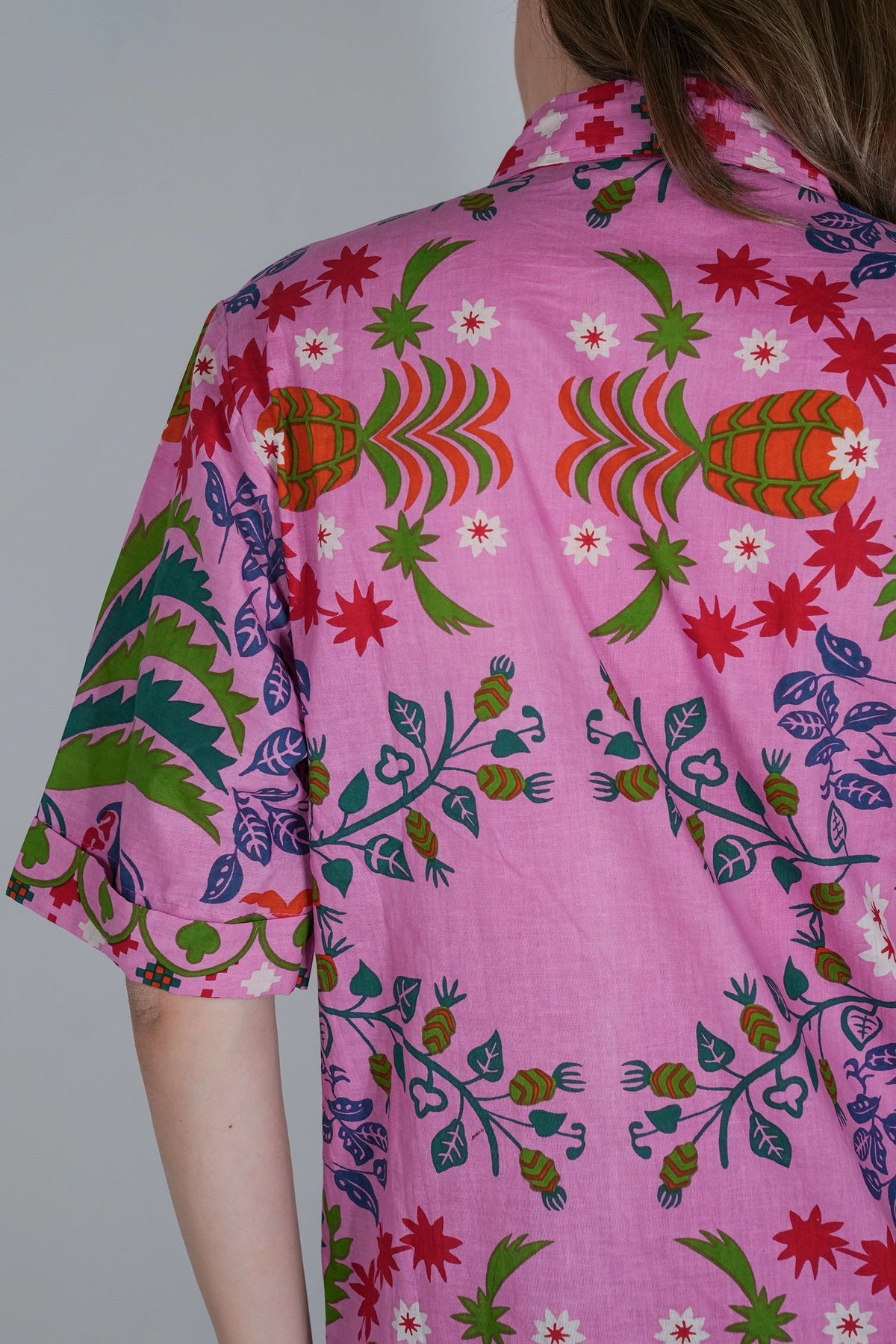 Pink Cotton Island Print Blouse