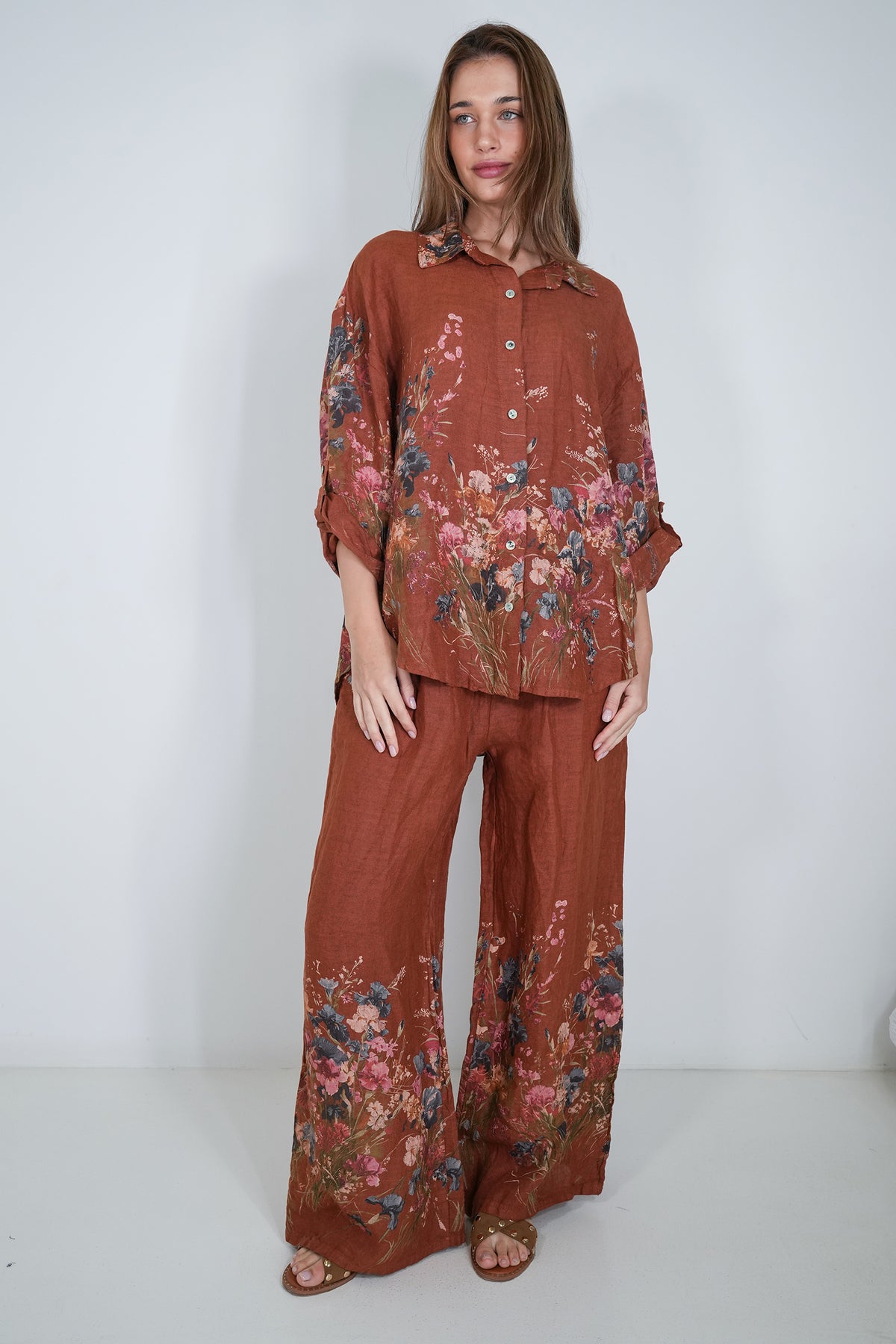 Rust Claire Linen Pant