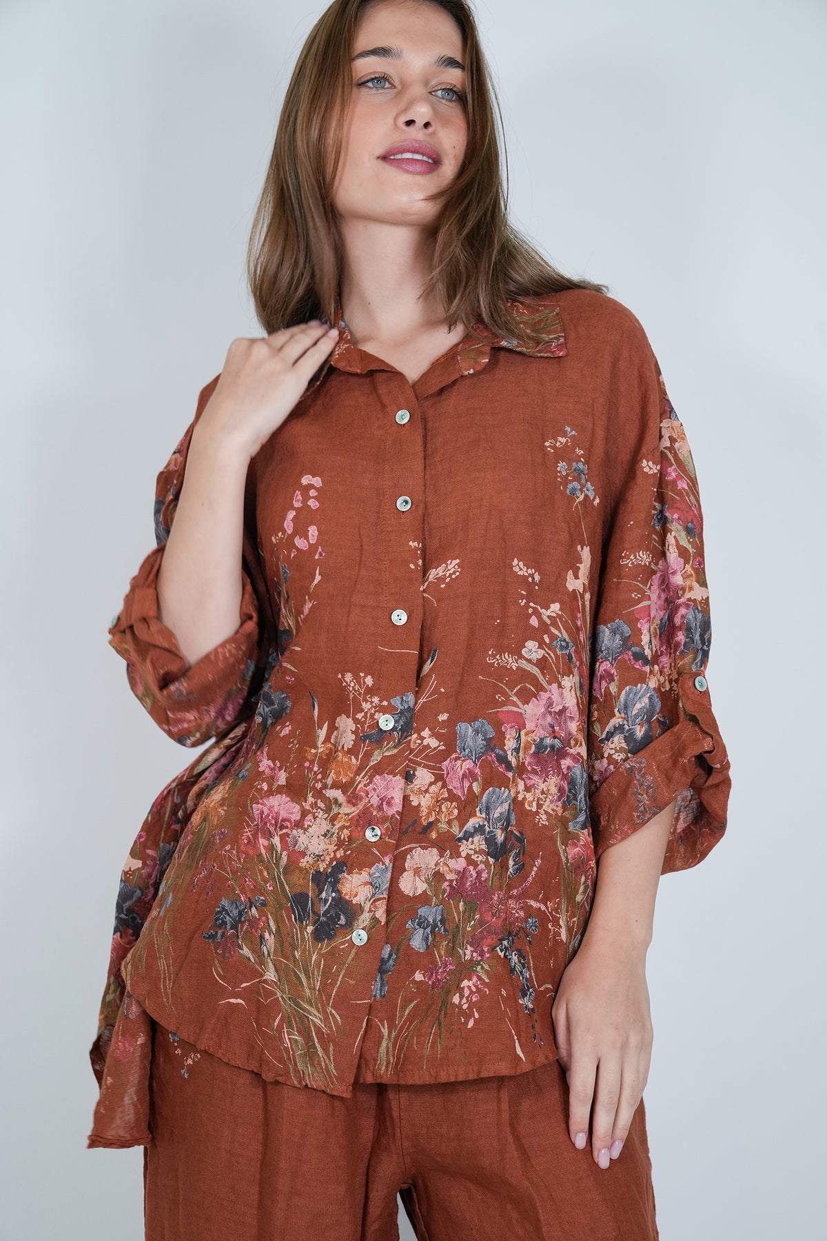 Rust Claire Linen Shirt