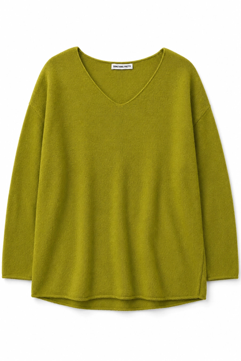 Green sweater on a white background