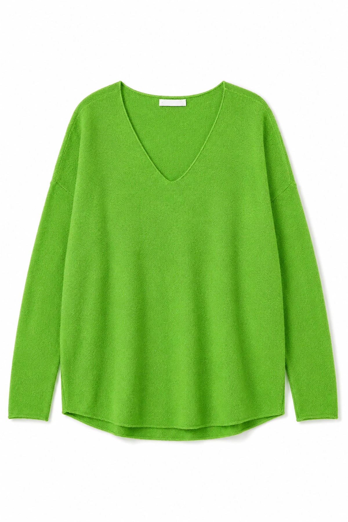 Green sweater on a white background